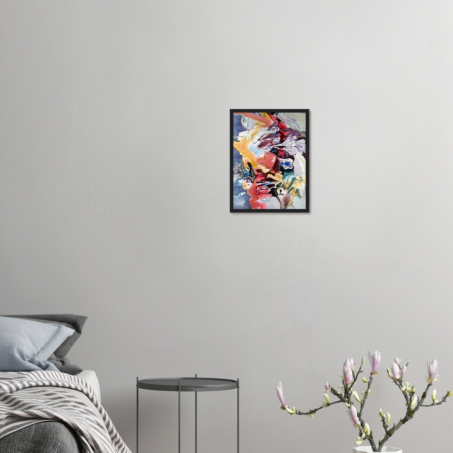 ‘Floral Fantasy' Abstract I 12x16 inch Wooden Framed Art Print I Original Artwork by American Artist Barbara Cleary