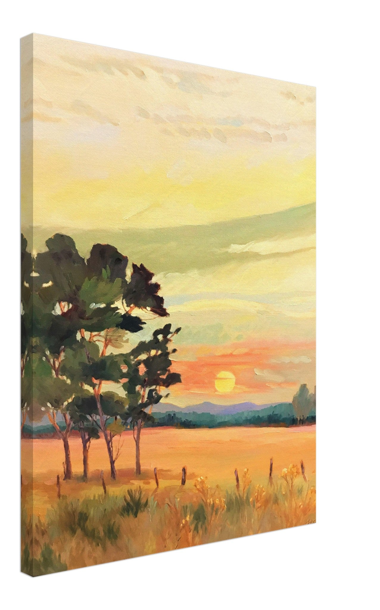 'Sunrise' Landscape I 18x24 inch Art Print on Canvas I Original Artwork by American Artist Barbara Cleary I F62