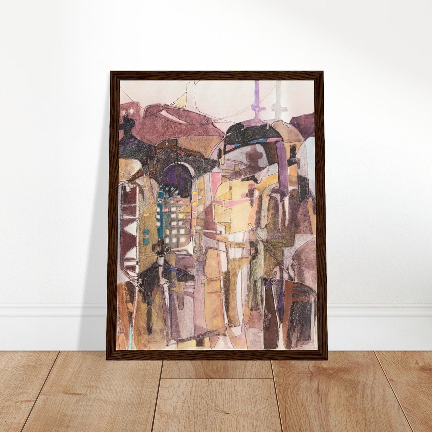 'San Franscisco De Asis #2' Abstract I 12x16 inch Wooden Framed Art Print I Original Artwork by American Artist Barbara Cleary