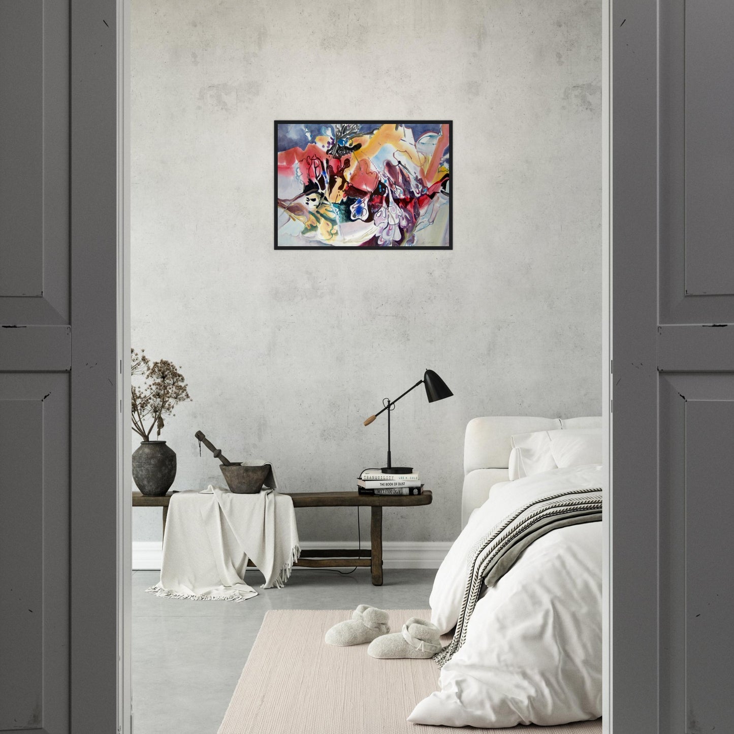 'Floral Fantasy' Abstract I 20x28 inch Wooden Framed Art Print I Original Artwork by American Artist Barbara Cleary
