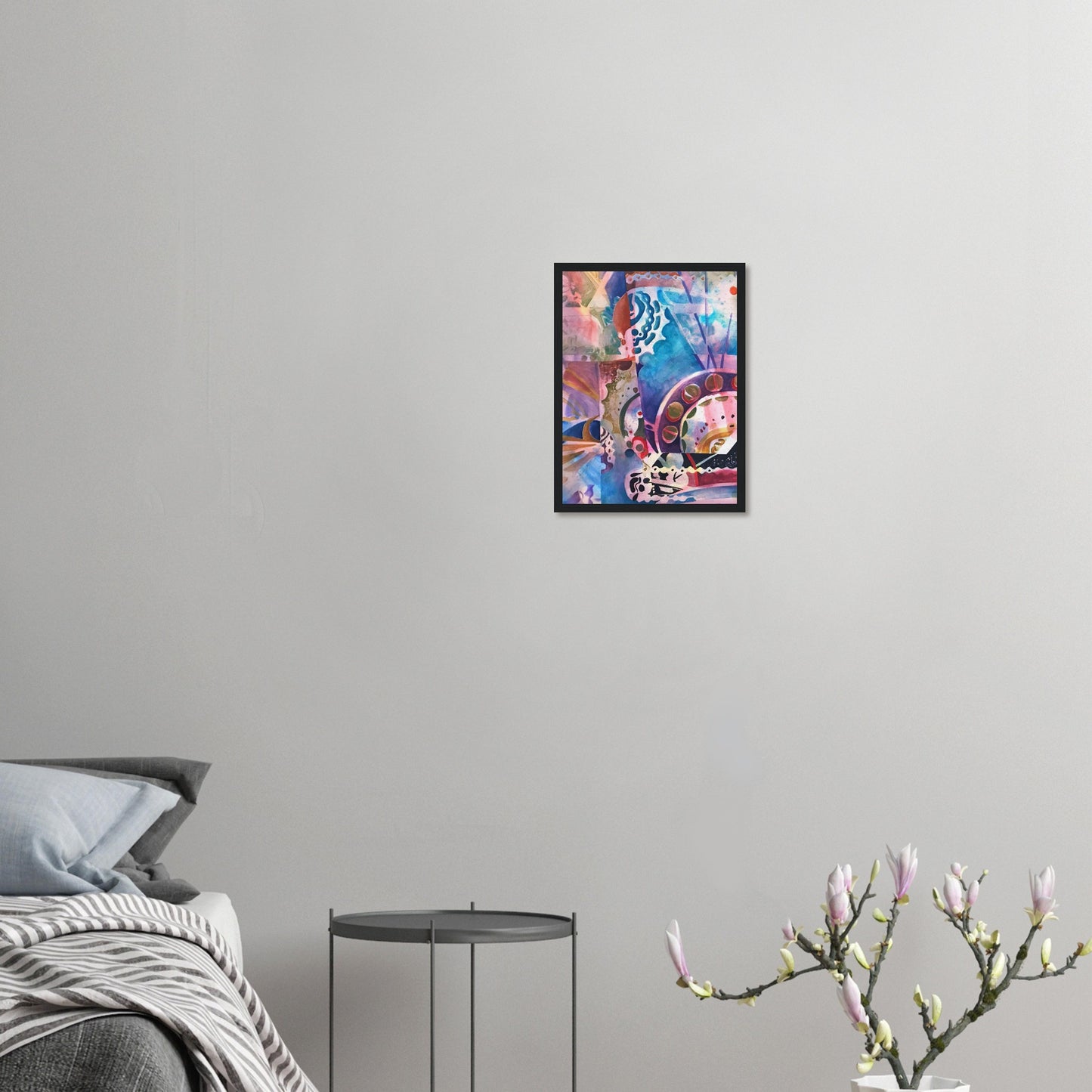 'Kaleidoscope' Abstract I 12x16 inch Wooden Framed Art Print I Original Artwork by American Artist Barbara Cleary