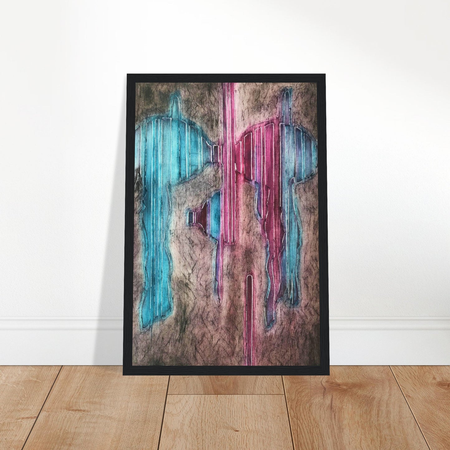 'Crows Blanket' Abstract I 12x18 inch Wooden Framed Art Print I Original Artwork by American Artist Barbara Cleary