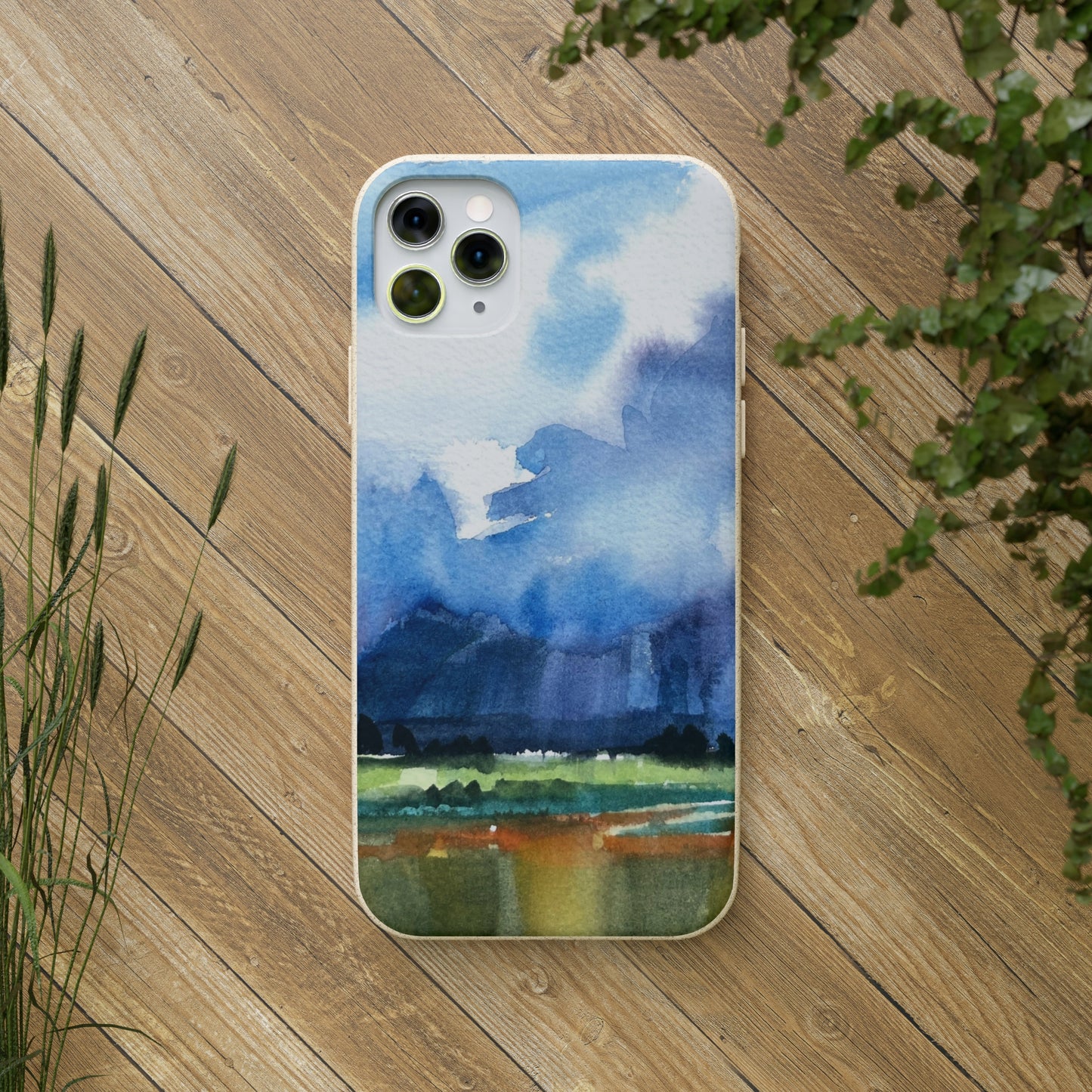 Biodegradable Phone Case with 'Tranquil Mountain View 4' Landscape Original Artwork by Barbara Cleary