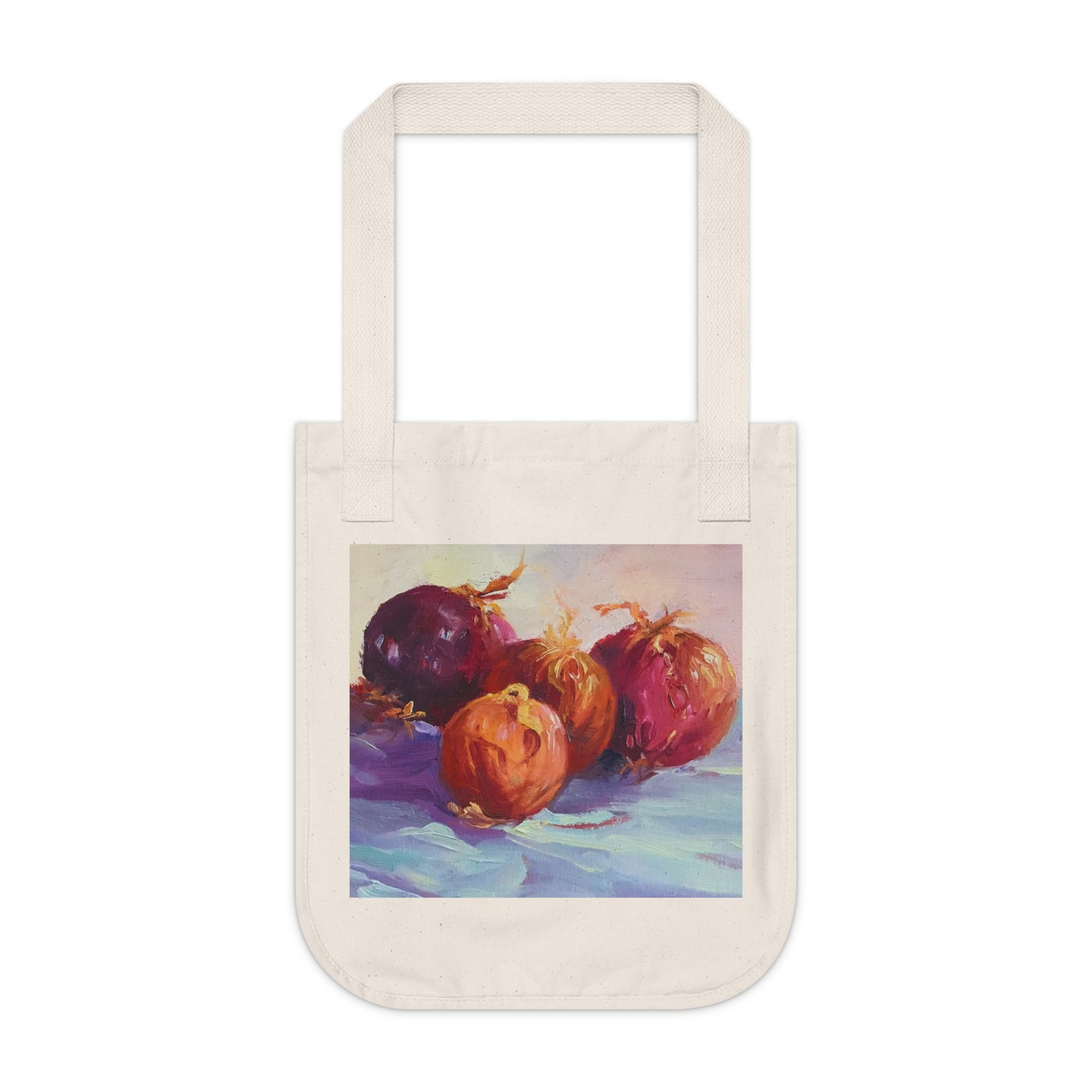 Organic Canvas Tote Bag with 'Onions' I Original Artwork by American Artist Barbara Cleary