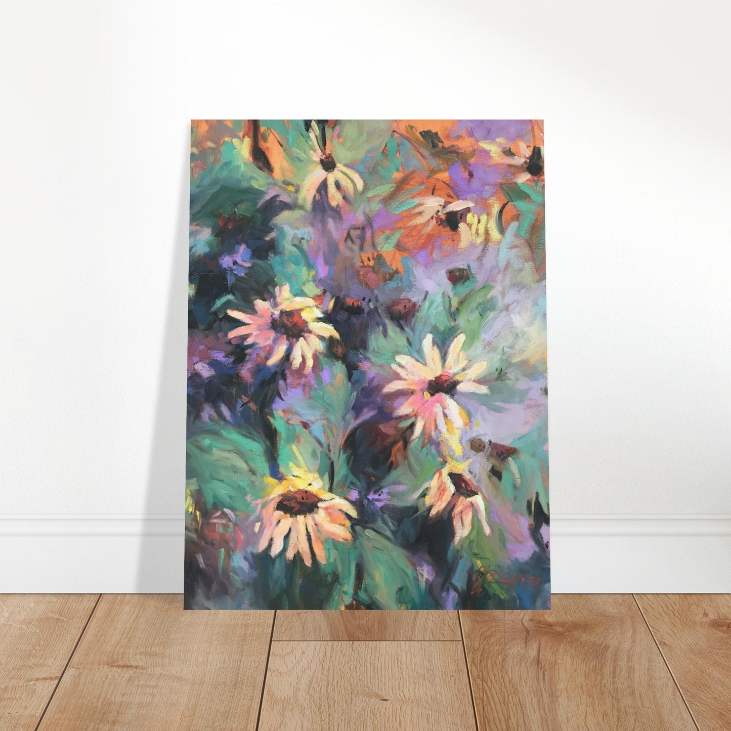 'Eastern Light Wildflowers' Floral I 12x16 Museum-Quality Matte Paper Poster Original Artwork by American Artist Barbara Cleary