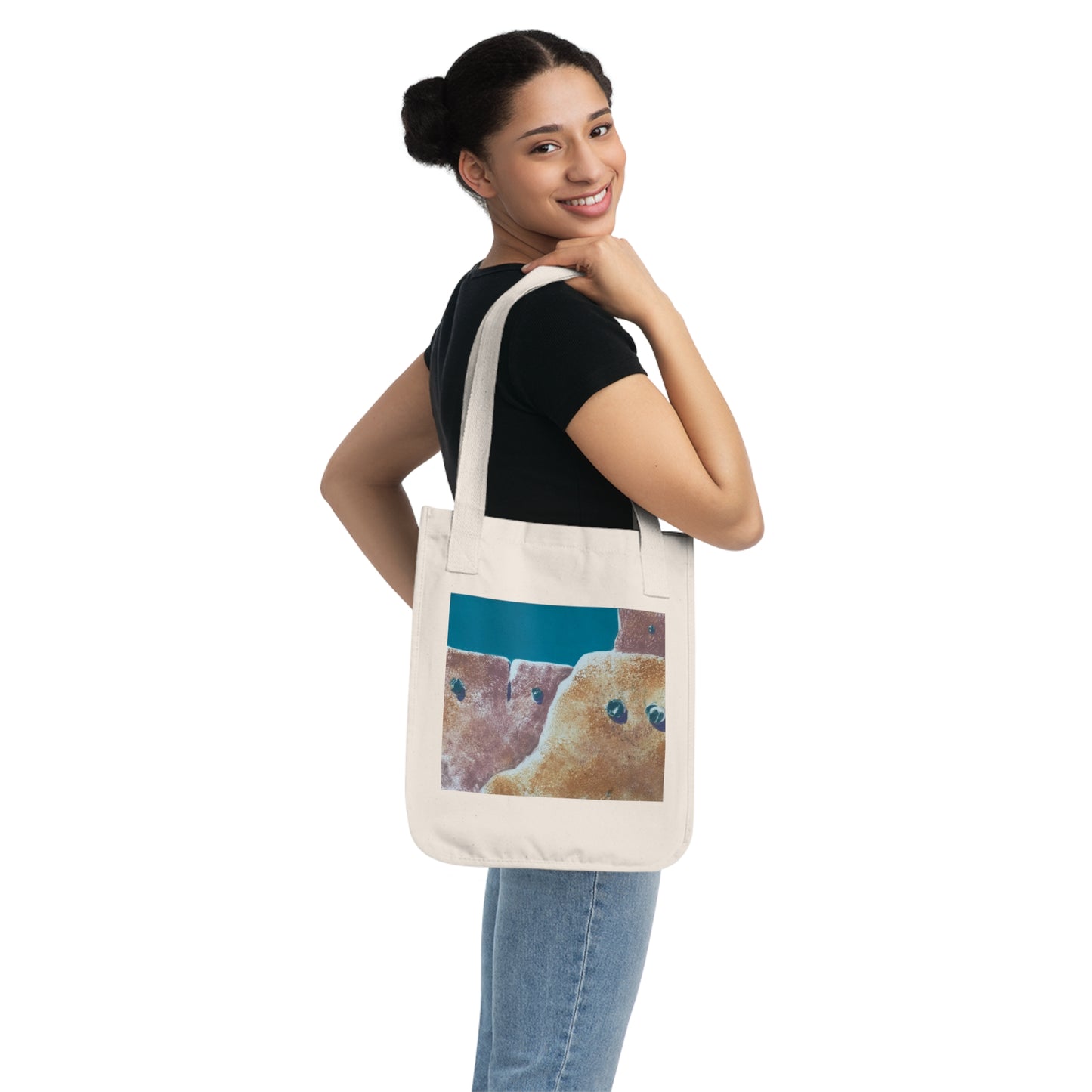 Organic Canvas Tote Bag with 'Pueblo Series 2' Abstract I Original Artwork by American Artist Barbara Cleary