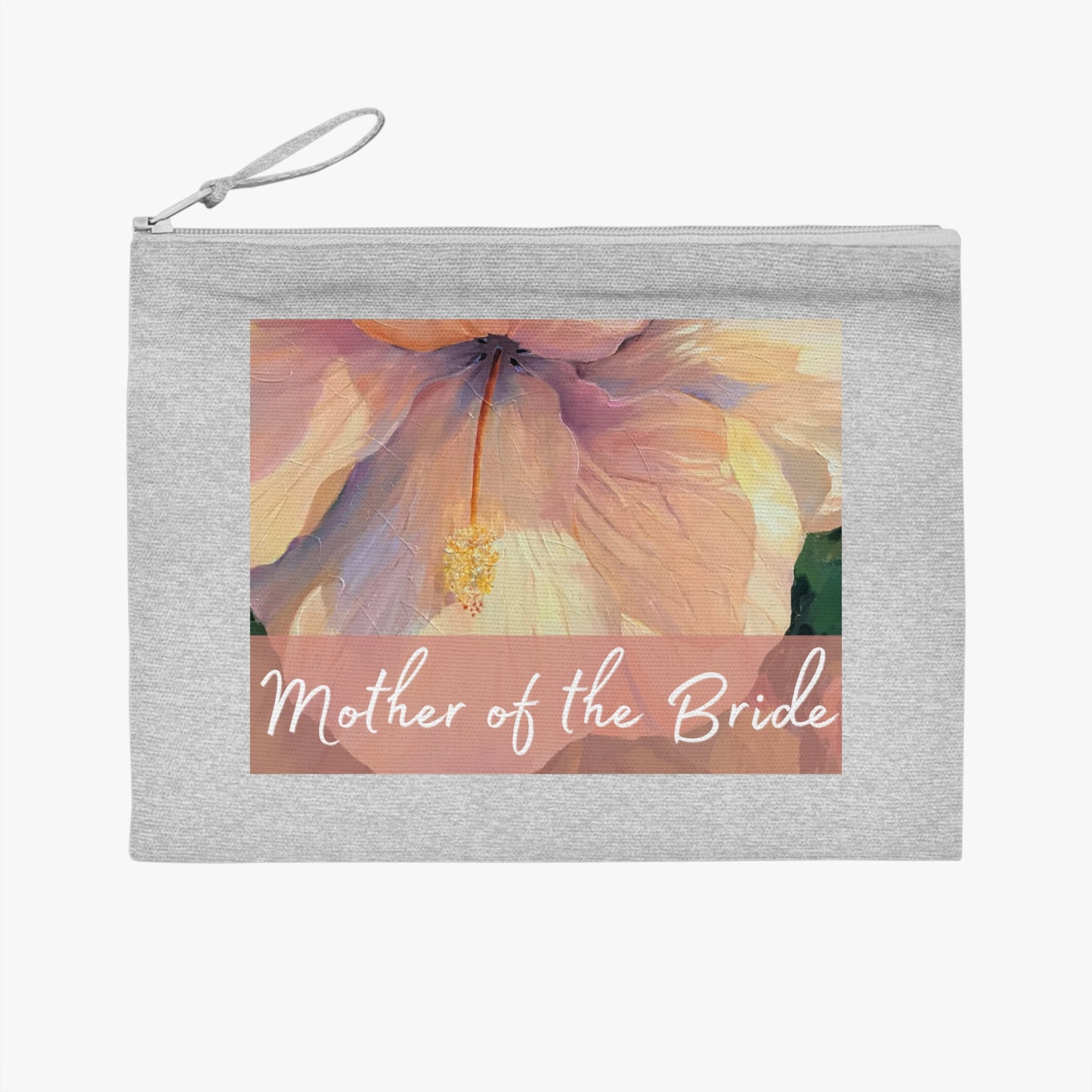'Mother of the Bride' Eco-Friendly Pouch I Bridal Collection I with 'Hibiscus' Original Artwork by American Artist Barbara Cleary