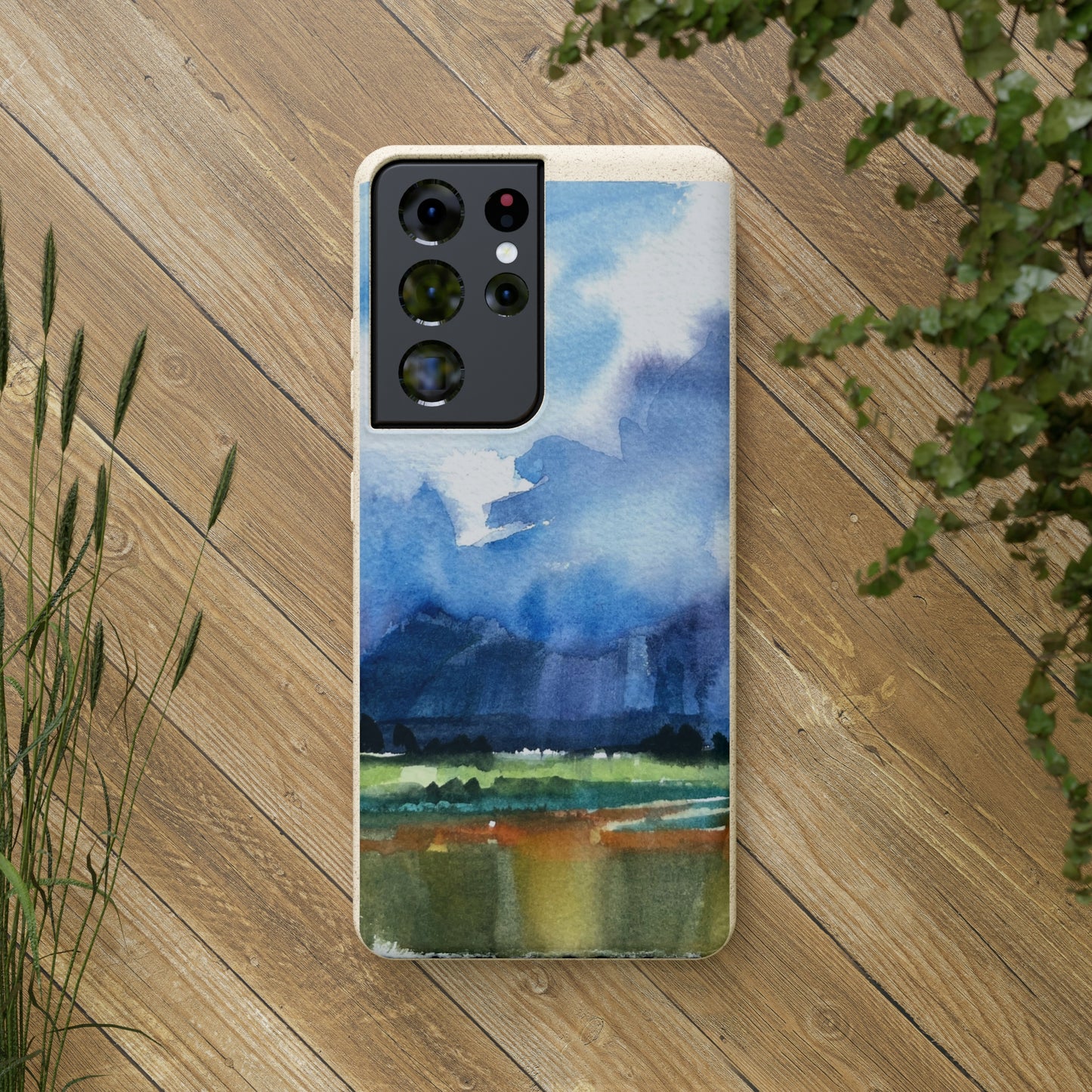 Biodegradable Phone Case with 'Tranquil Mountain View 4' Landscape Original Artwork by Barbara Cleary