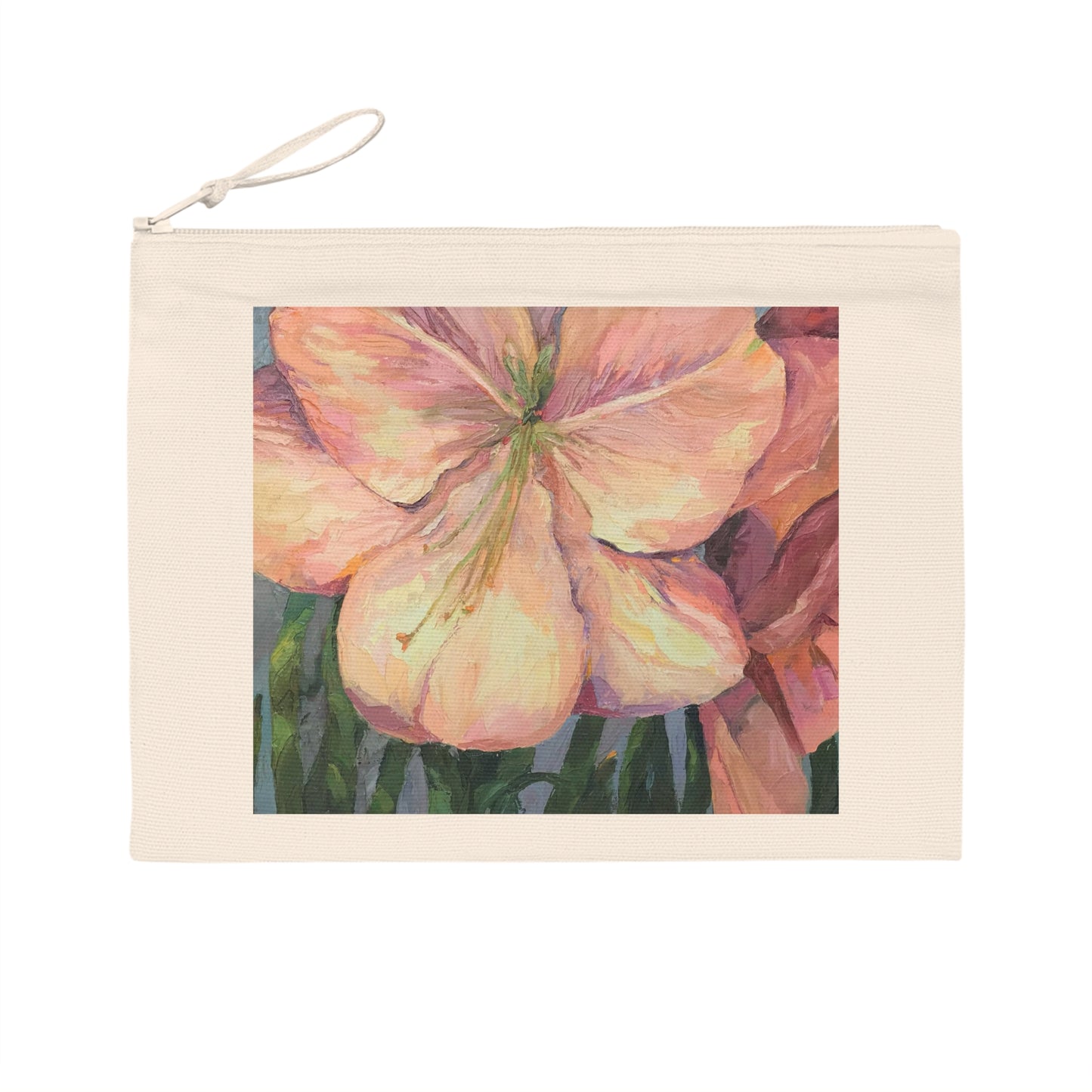Eco-Friendly Pouch with 'Amaryllis' I Original Artwork by American Artist Barbara Cleary | Barbara Cleary Designs