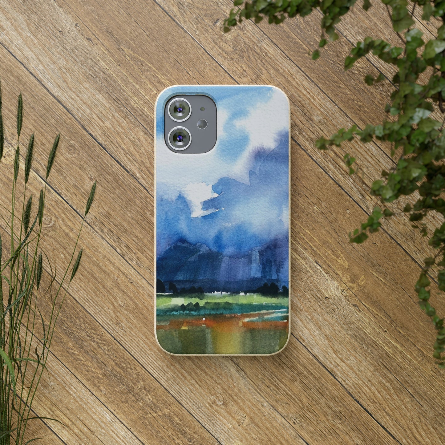 Biodegradable Phone Case with 'Tranquil Mountain View 4' Landscape Original Artwork by Barbara Cleary
