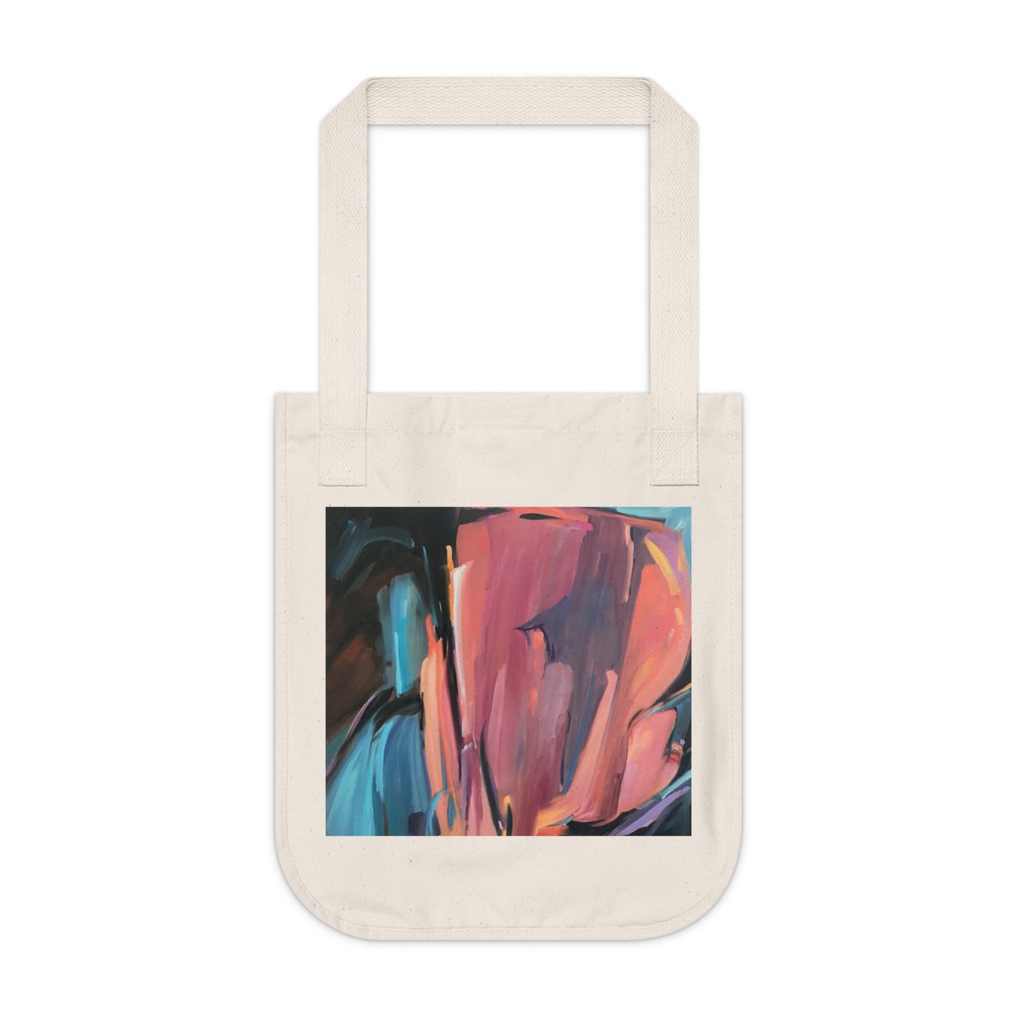 Organic Canvas Tote Bag with 'Colorscape' Abstract I Original Artwork by American Artist Barbara Cleary