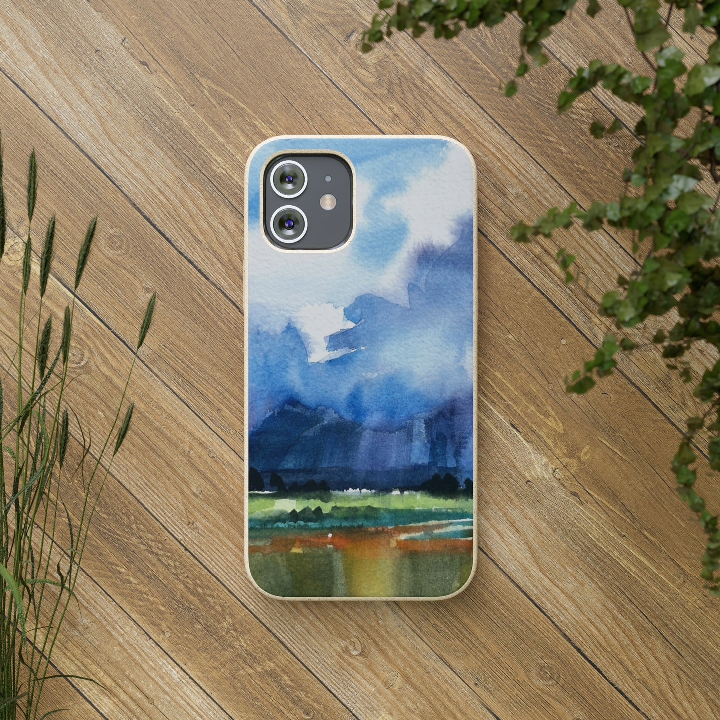 Biodegradable Phone Case with 'Tranquil Mountain View 4' Landscape Original Artwork by Barbara Cleary