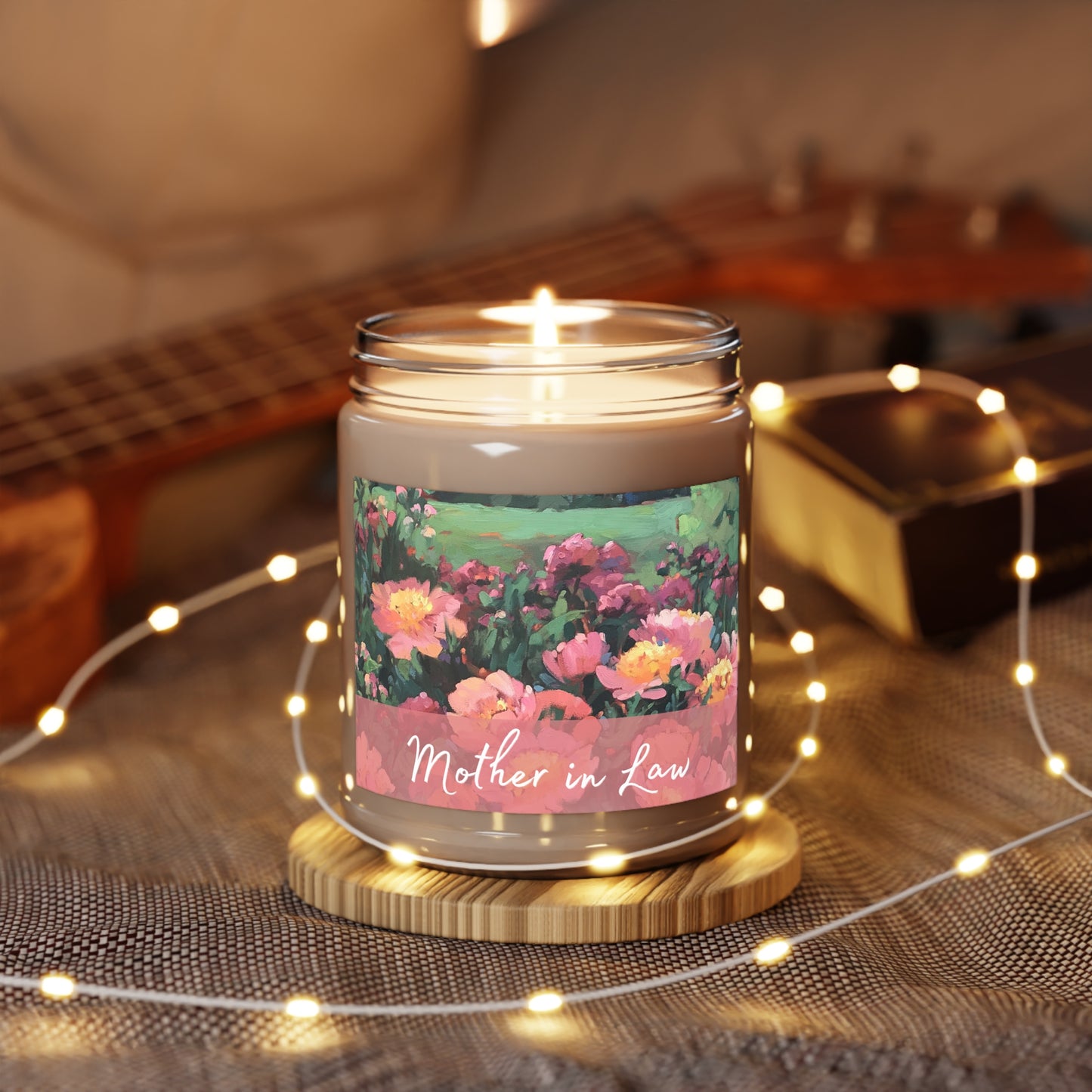 'Mother in Law' 9oz Eco-Friendly Soy Wax Candle Jar I Bridal Collection with 'Pink Princess' Artwork by American Artist Barbara Cleary