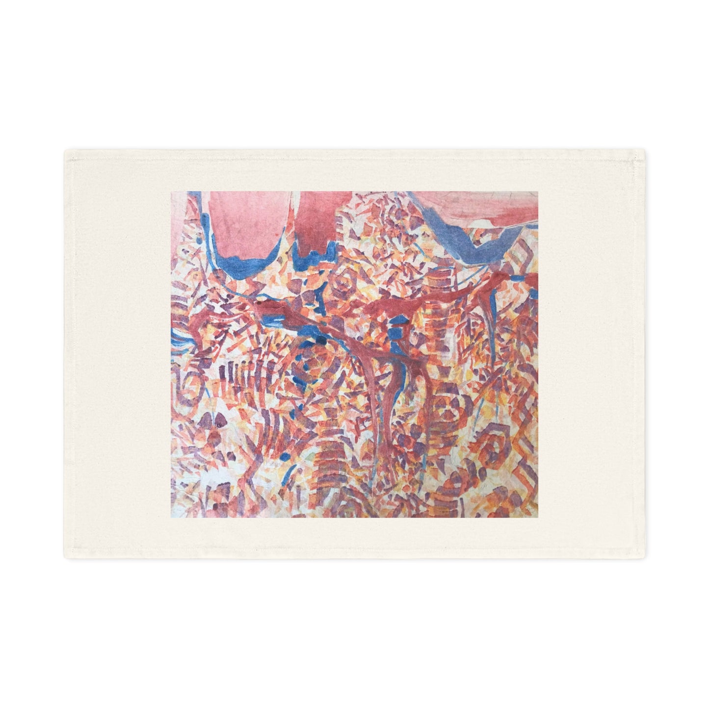 'Abstract Fusion' Abstract Organic Cotton Tea Towel I Original Artwork by American Artist Barbara Cleary