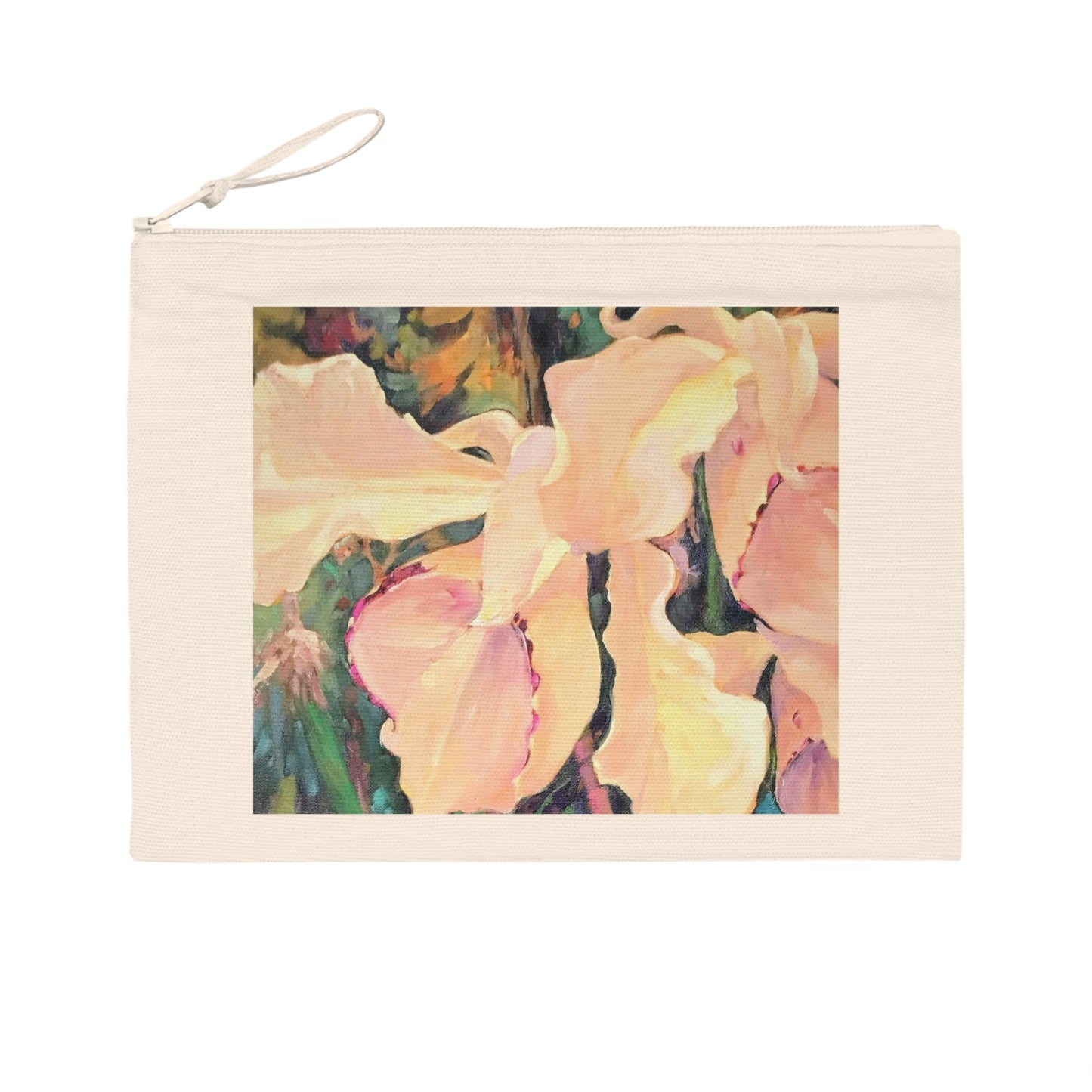 Eco-Friendly Pouch with 'Orchid' I Original Artwork by American Artist Barbara Cleary