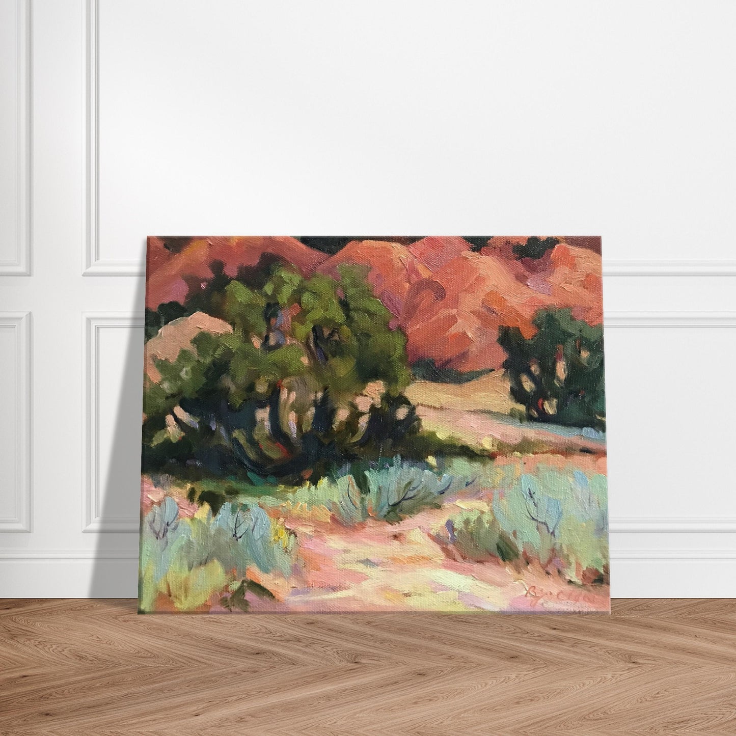 'Mesa at Ghost Ranch' Southwestern Landscape I 16x20 inch Art Print on Canvas I Original Artwork by American Artist Barbara Cleary