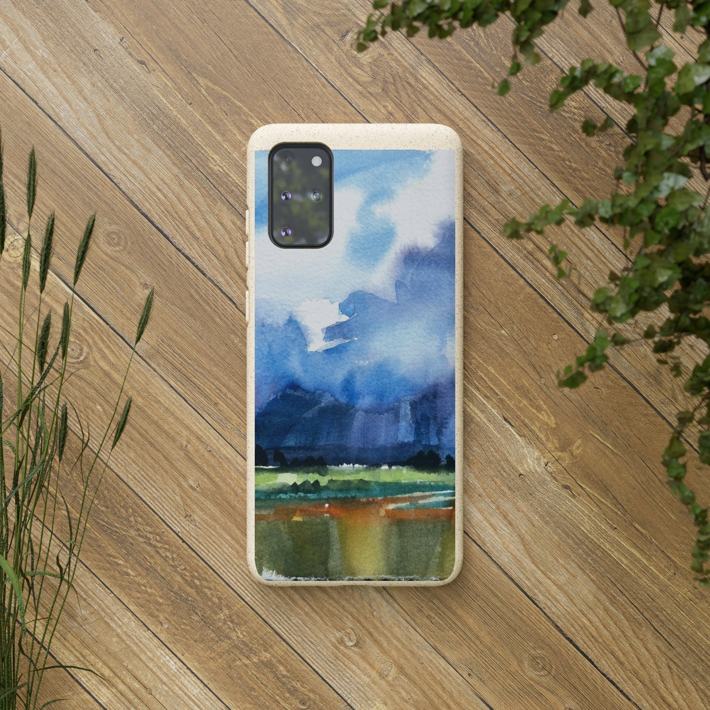 Biodegradable Phone Case with 'Tranquil Mountain View 4' Landscape Original Artwork by Barbara Cleary