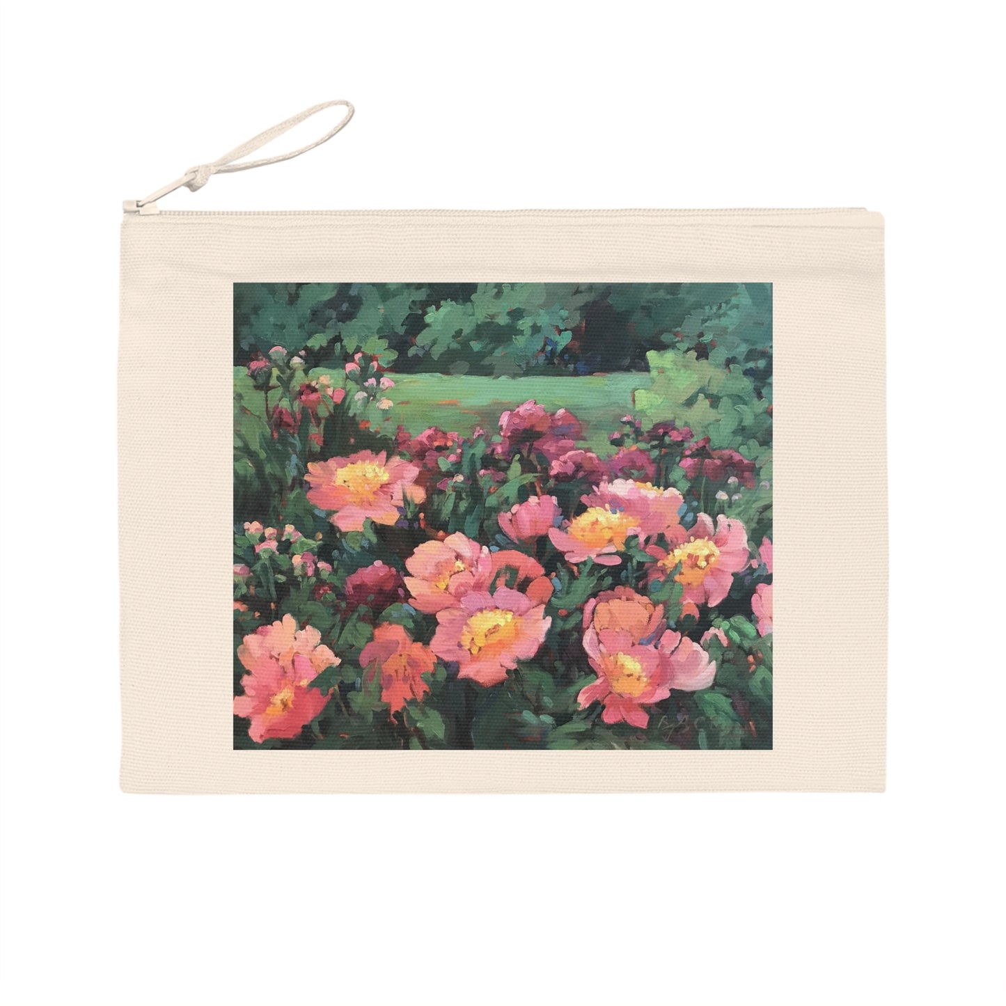 Eco-Friendly Pouch with 'Pink Princess' I Original Artwork by American Artist Barbara Cleary