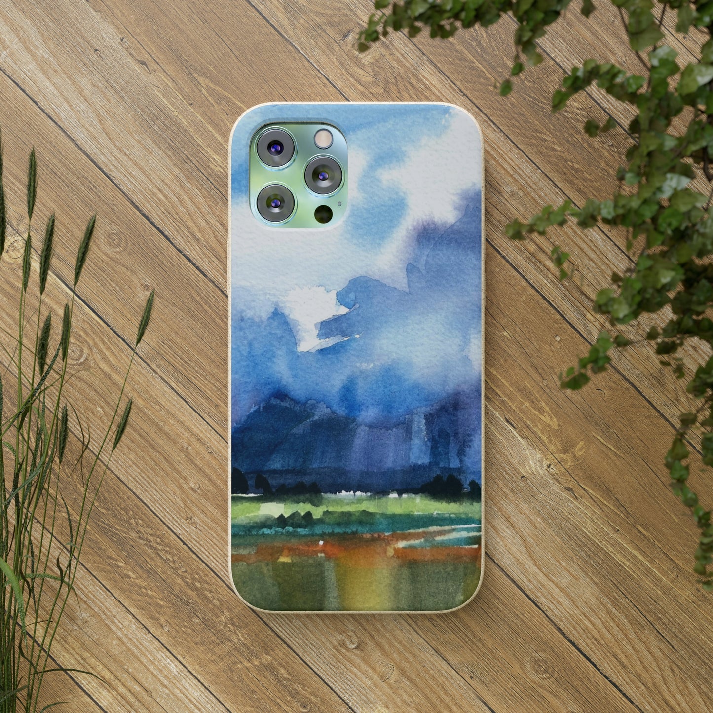 Biodegradable Phone Case with 'Tranquil Mountain View 4' Landscape Original Artwork by Barbara Cleary