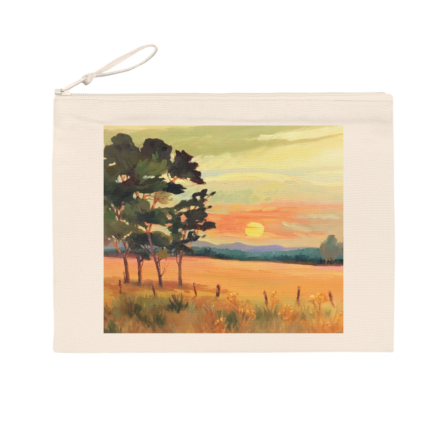Eco-Friendly Pouch with 'Sunrise' I Original Artwork by American Artist Barbara Cleary