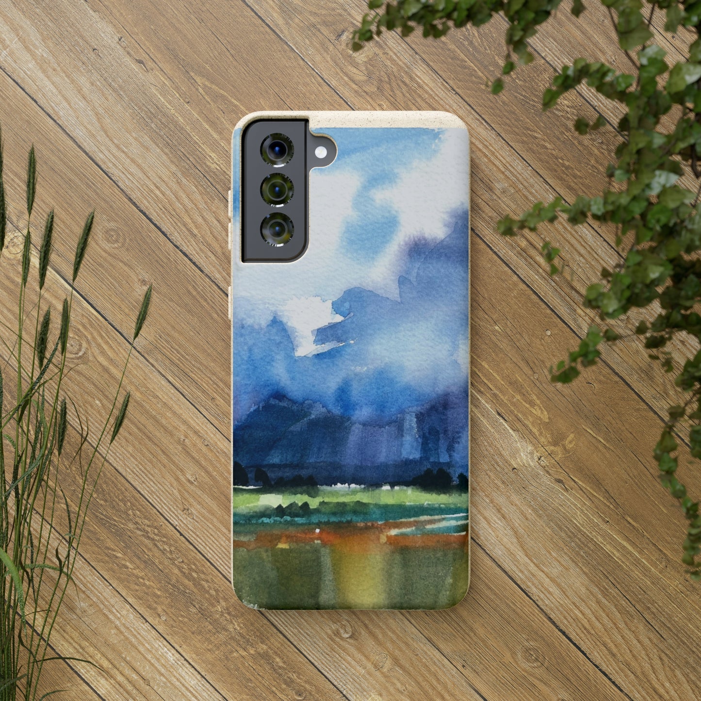 Biodegradable Phone Case with 'Tranquil Mountain View 4' Landscape Original Artwork by Barbara Cleary