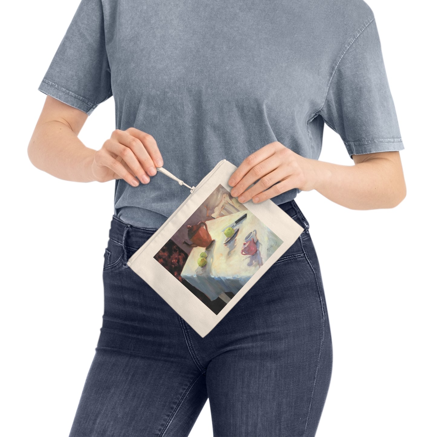 Eco-Friendly Pouch with 'Teapot' I Original Artwork by American Artist Barbara Cleary