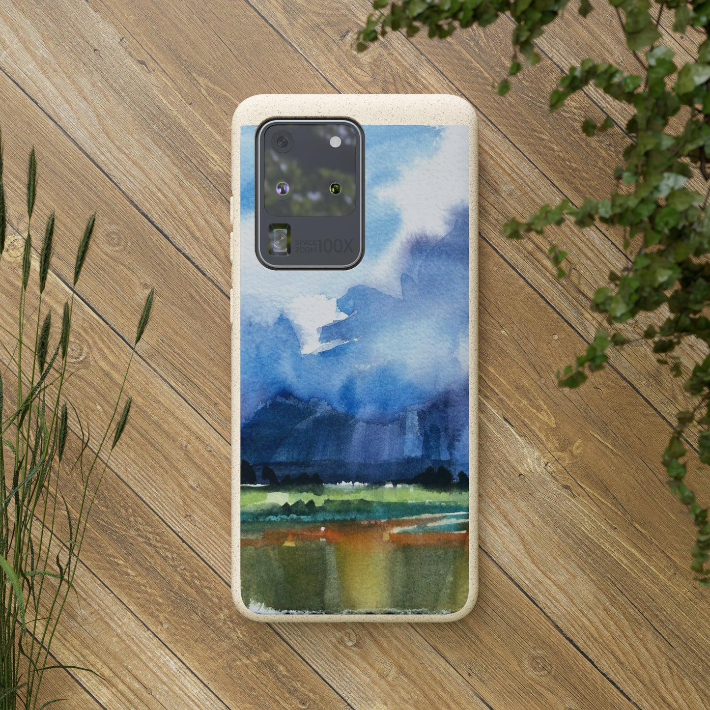 Biodegradable Phone Case with 'Tranquil Mountain View 4' Landscape Original Artwork by Barbara Cleary