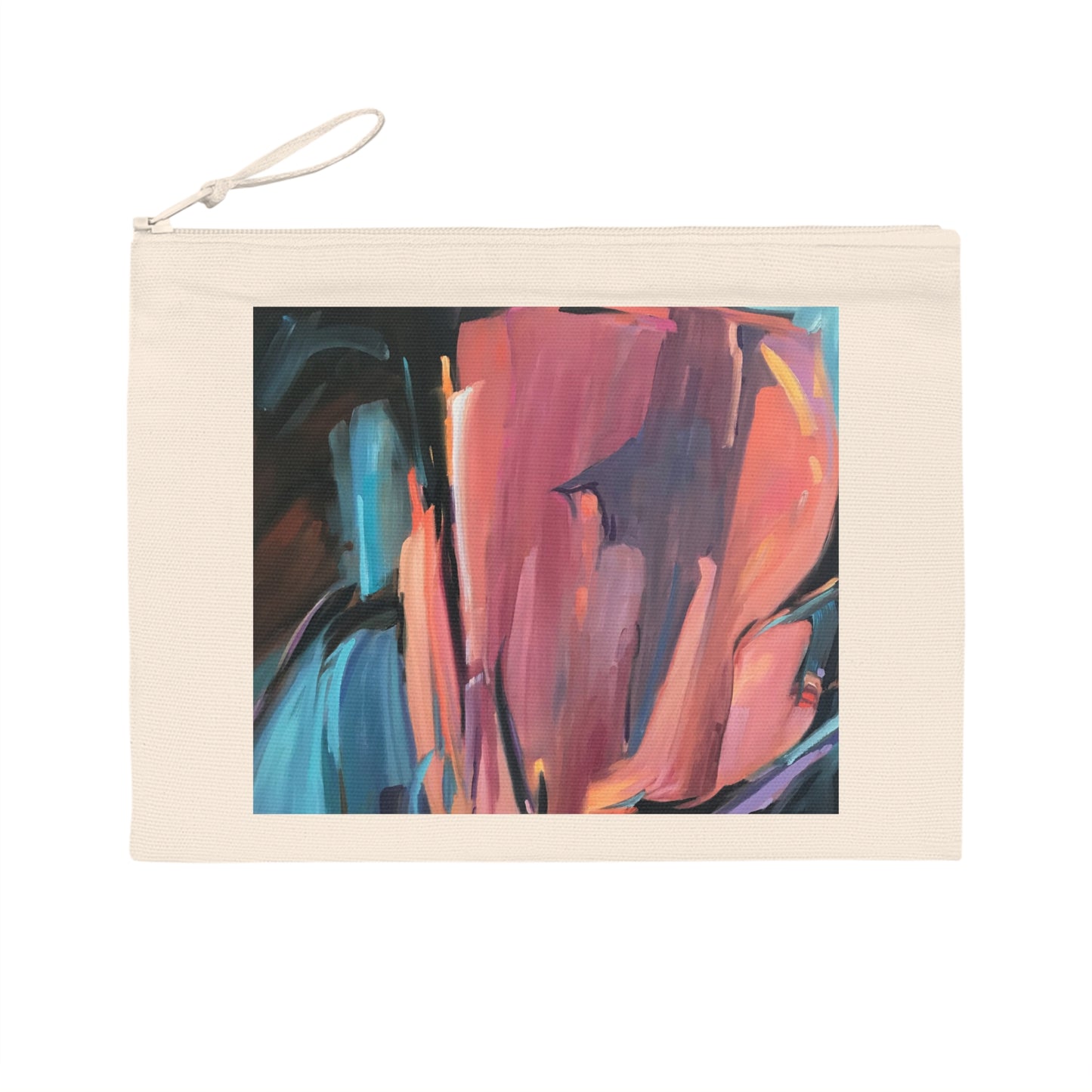 Eco-Friendly Pouch with 'Colorscape' Abstract I Original Artwork by American Artist Barbara Cleary