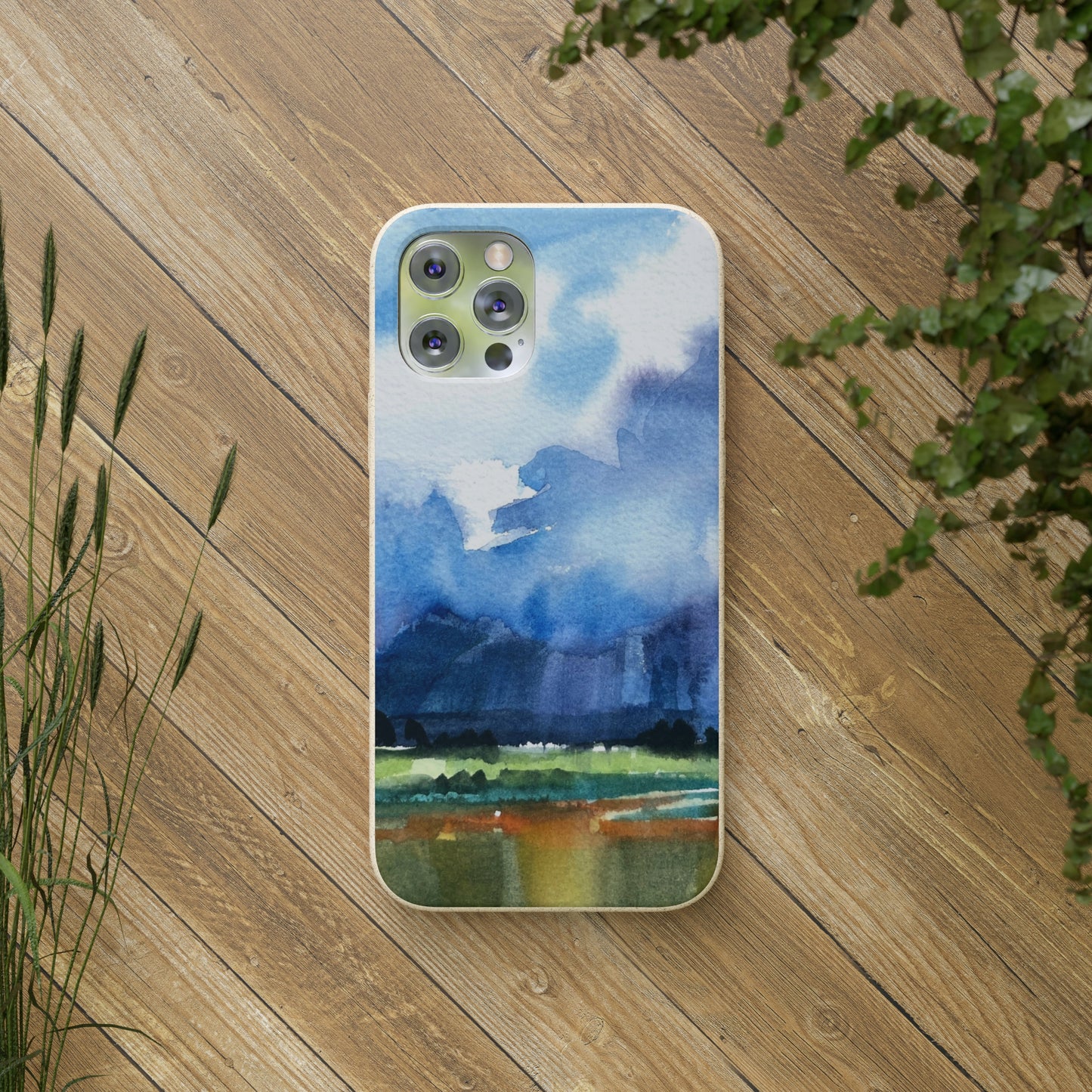 Biodegradable Phone Case with 'Tranquil Mountain View 4' Landscape Original Artwork by Barbara Cleary