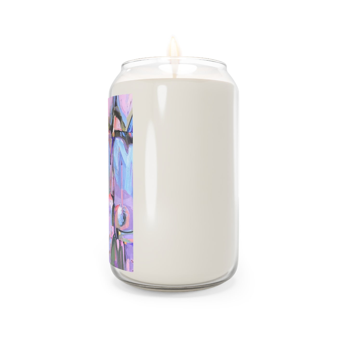 13.75oz Eco-Friendly Scented or Unscented Soy Wax Candle Jar with 'Passages' Abstract Artwork by American Artist Barbara Cleary