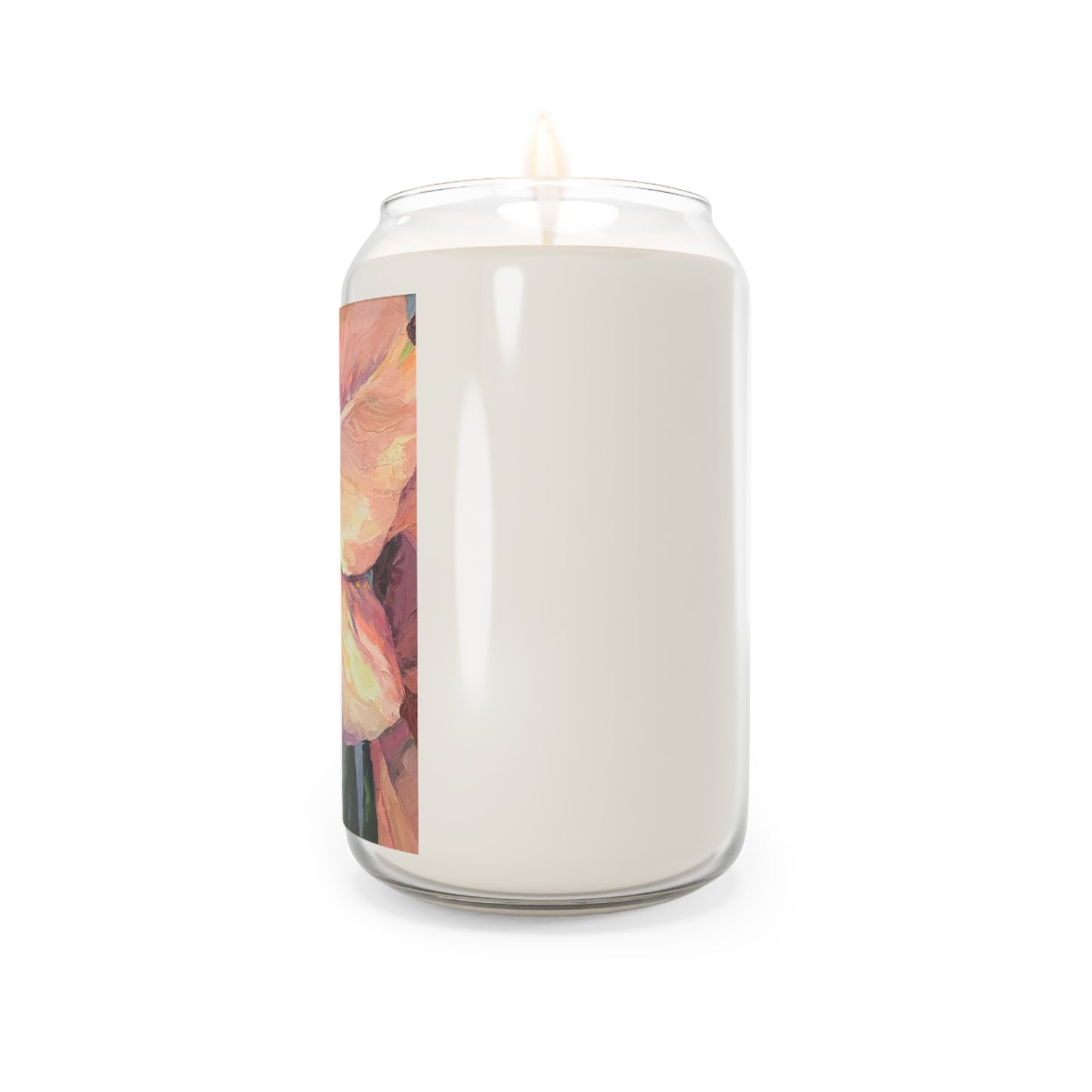 13.75oz Eco-Friendly Scented or Unscented Soy Wax Candle Jar with 'Amaryllis' Artwork by American Artist Barbara Cleary