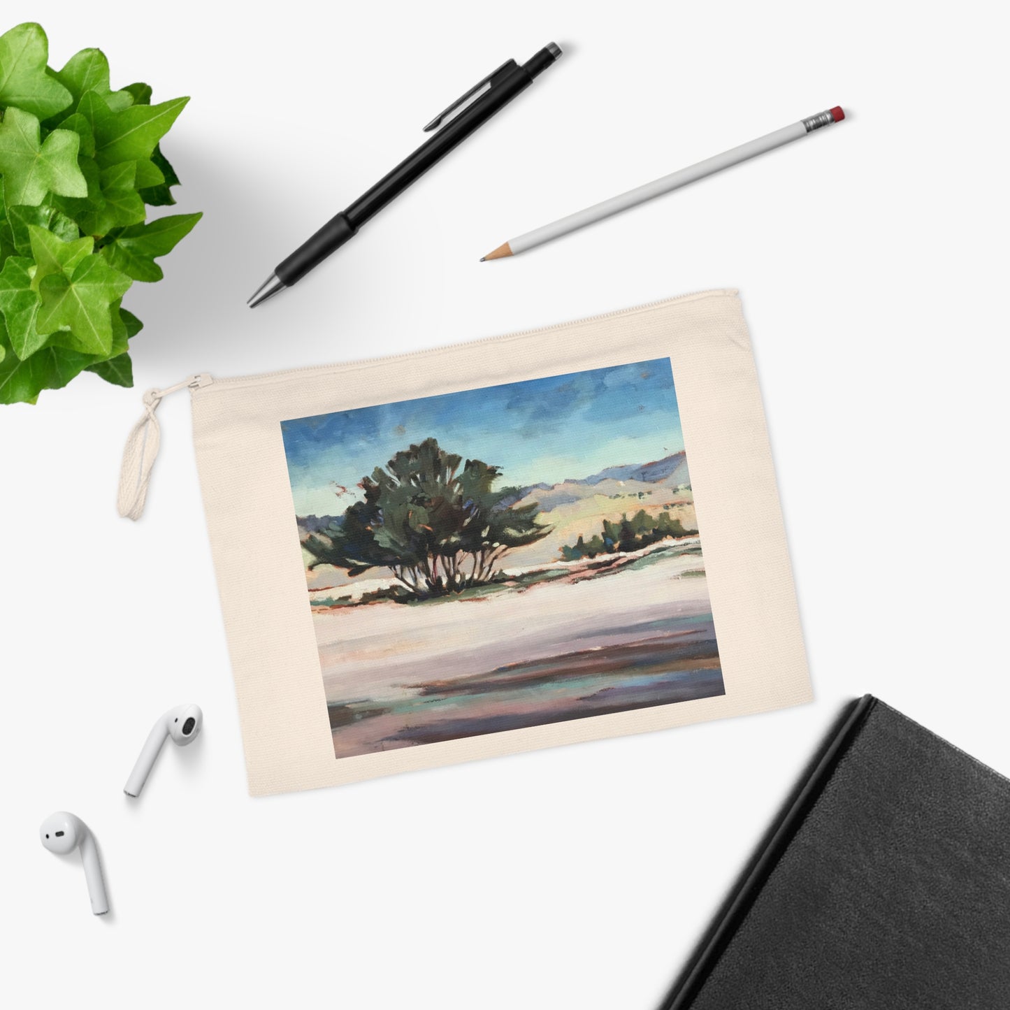 Eco-Friendly Pouch with 'Georgia's View' I Original Artwork by American Artist Barbara Cleary