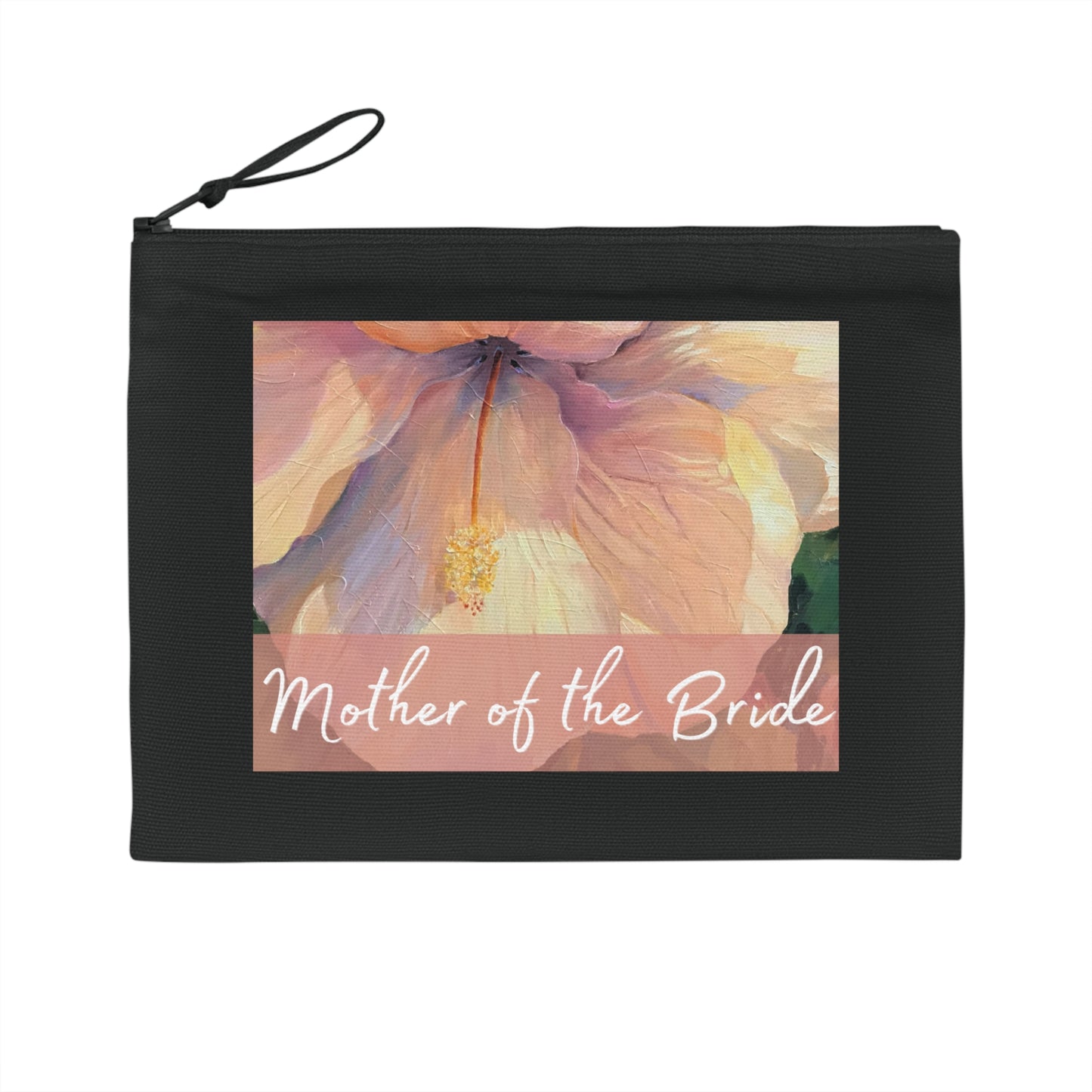 'Mother of the Bride' Eco-Friendly Pouch I Bridal Collection I with 'Hibiscus' Original Artwork by American Artist Barbara Cleary