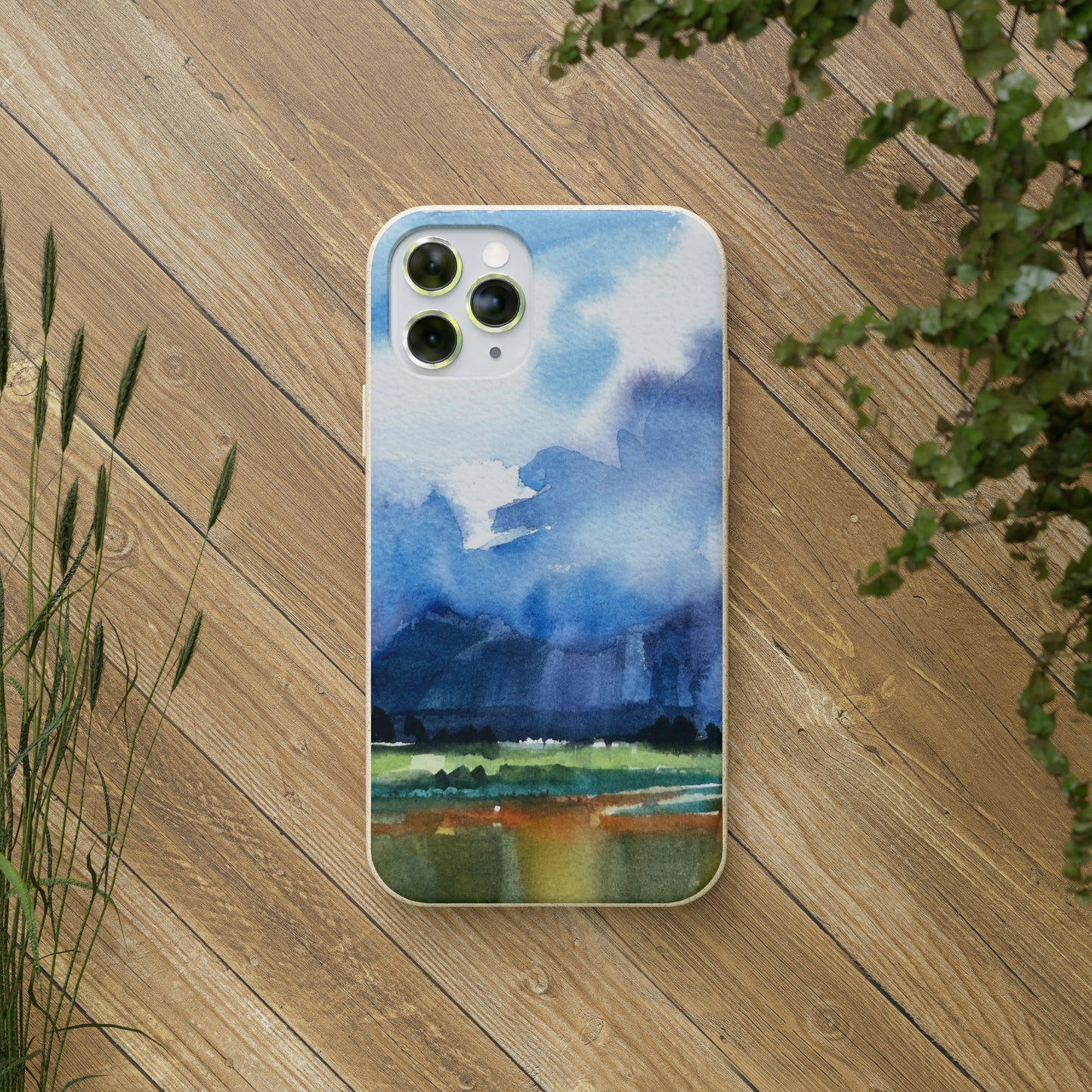 Biodegradable Phone Case with 'Tranquil Mountain View 4' Landscape Original Artwork by Barbara Cleary
