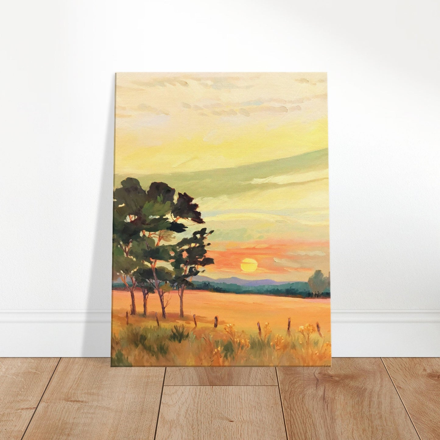 'Sunrise' Landscape I 18x24 inch Art Print on Canvas I Original Artwork by American Artist Barbara Cleary I F62