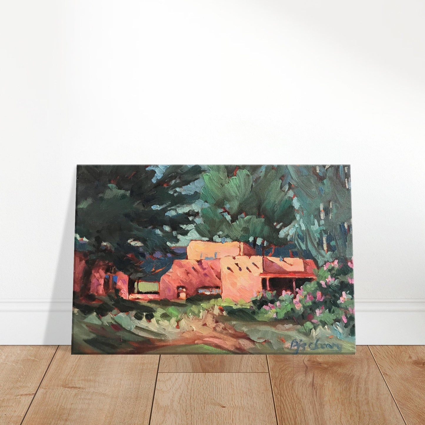 'Spring in Taos' Southwestern Landscape I 12x18 inch Art Print on Canvas I Original Artwork by American Artist Barbara Cleary I F49