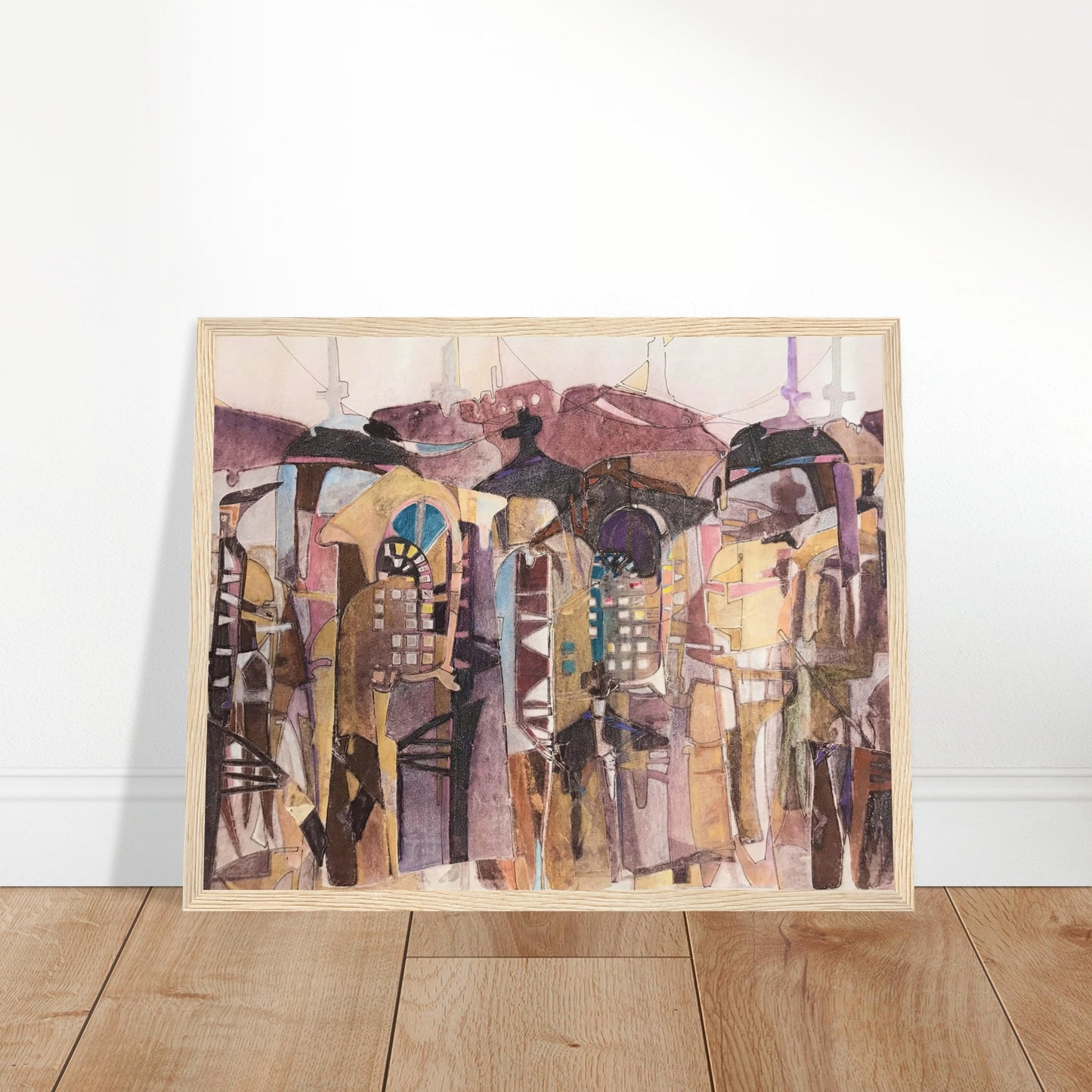 'San Francisco De Asis' Abstract I 16x20 inch Wooden Framed Art Print I Original Artwork by American Artist Barbara Cleary