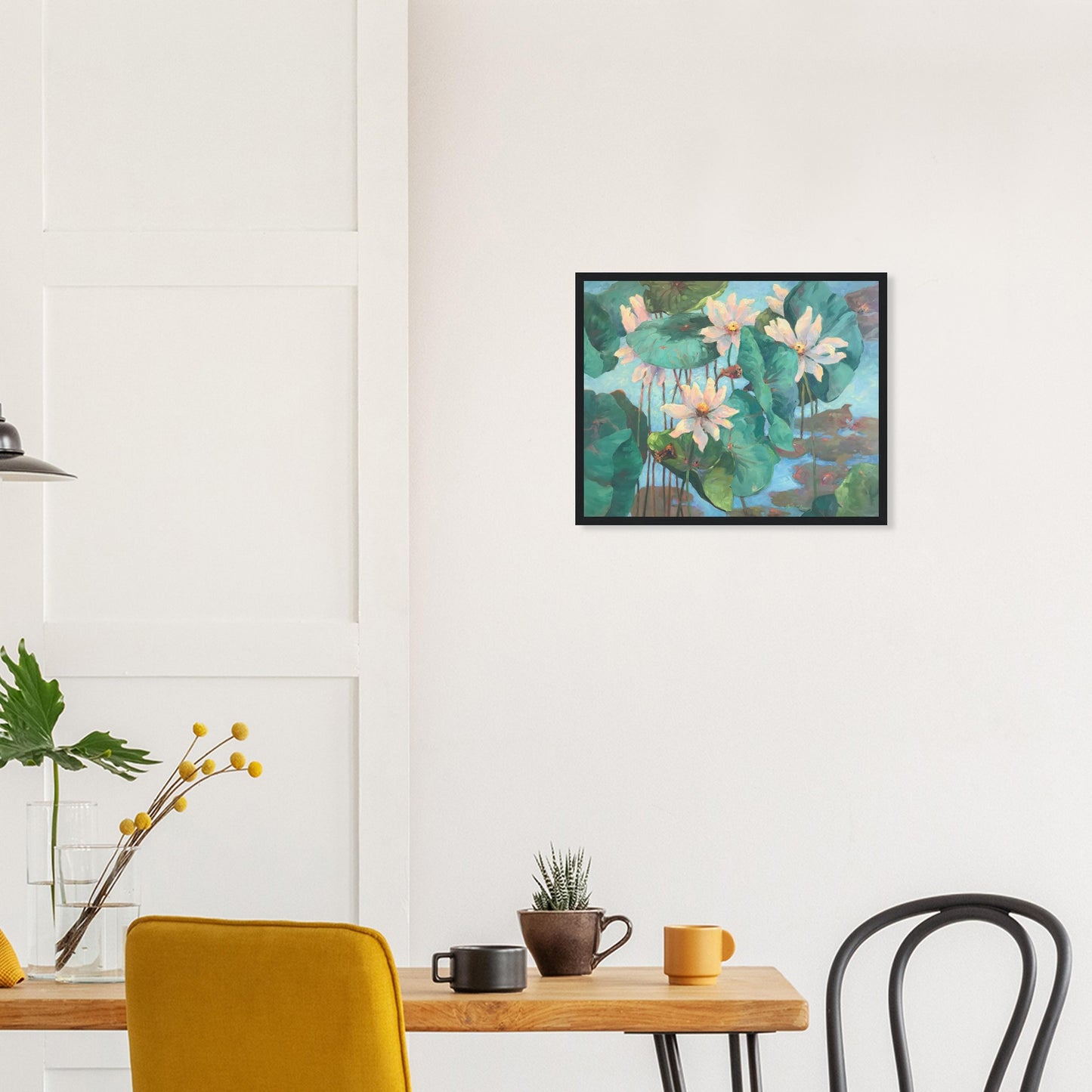 "Lily Pads" Floral Wooden Framed 16x20 Art Print by Barbara Cleary Designs