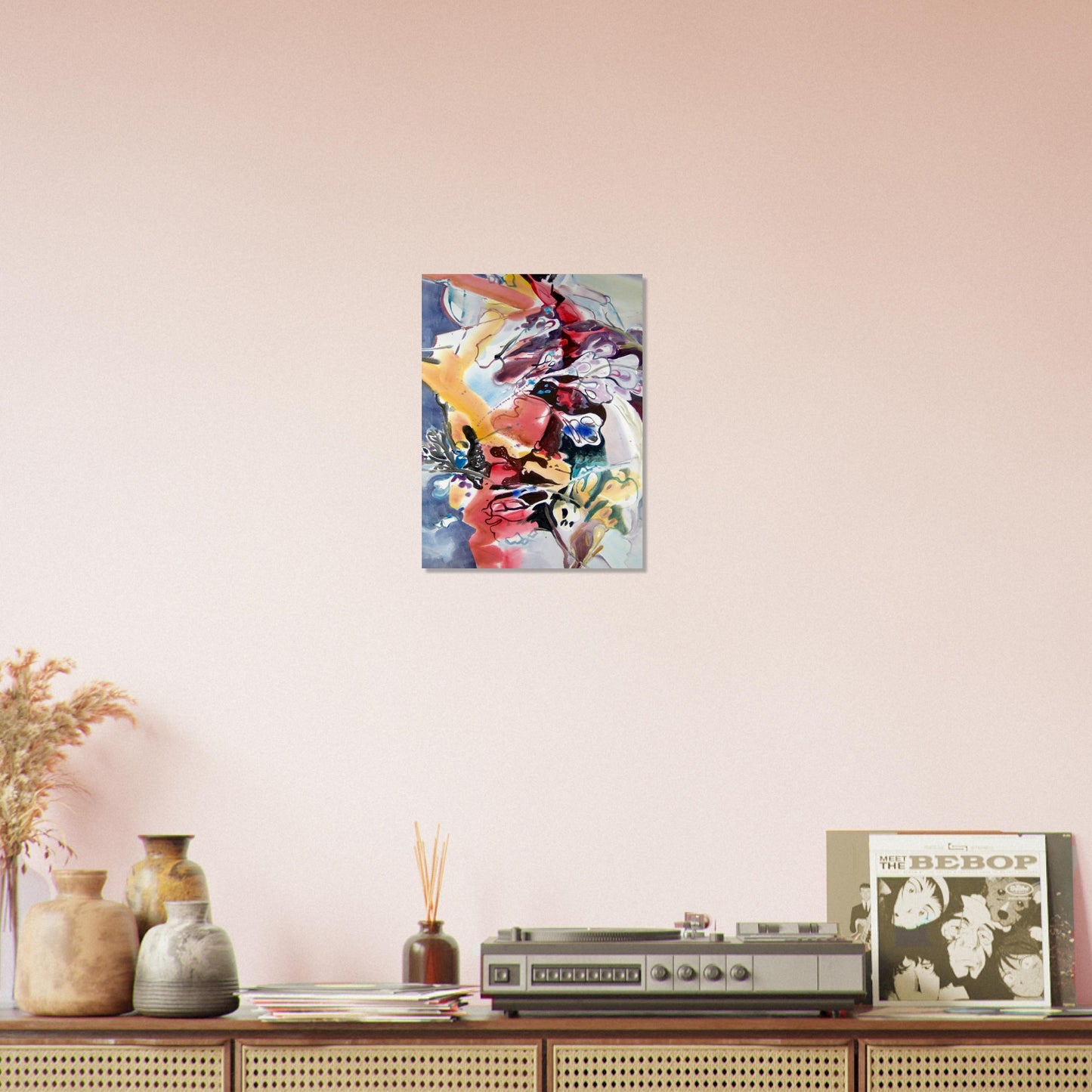 'Floral Fantasy' Abstract I 12x18 inch Museum-Quality Matte Paper Poster I Original Artwork by American Artist Barbara Cleary