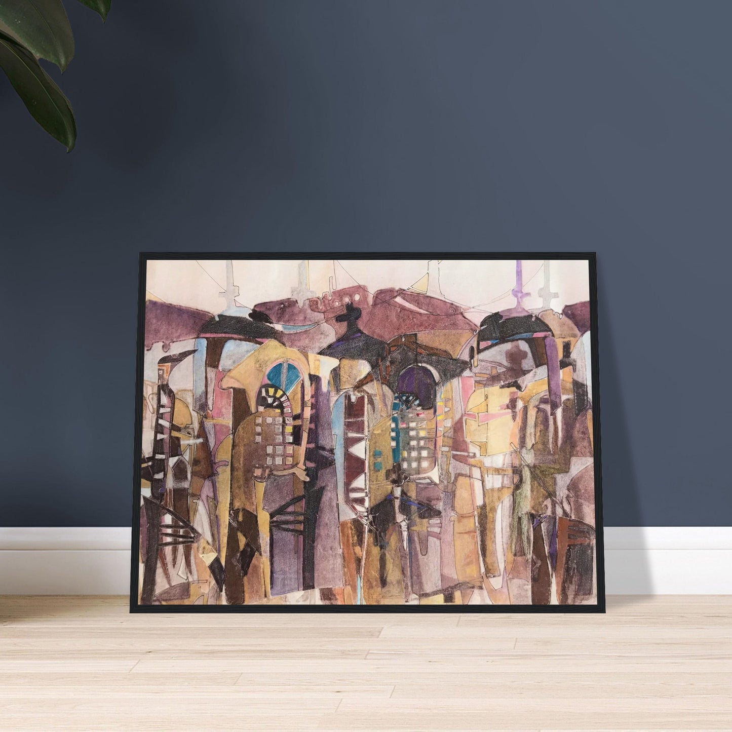 'San Francisco De Asis' Abstract I 24x32 inch Wooden Framed Art Print I Original Artwork by American Artist Barbara Cleary
