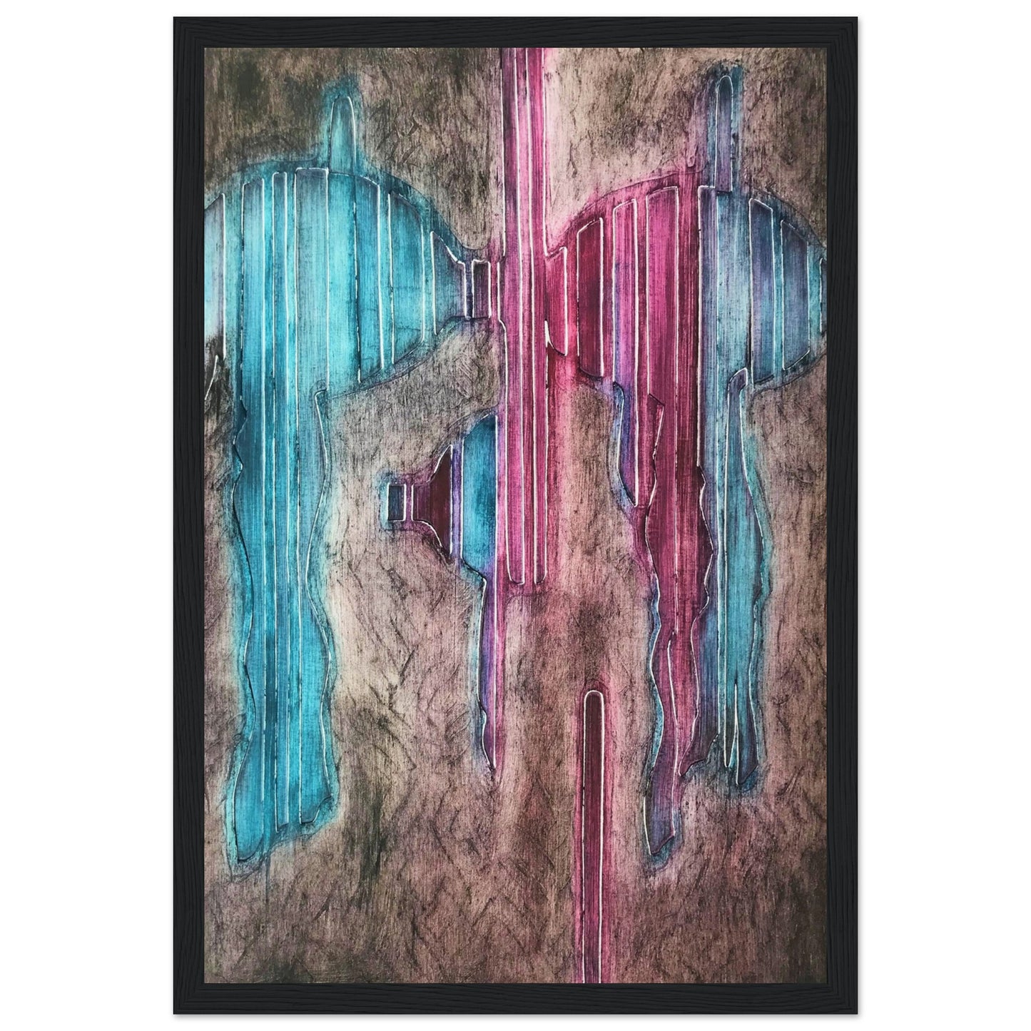 'Crows Blanket' Abstract I 12x18 inch Wooden Framed Art Print I Original Artwork by American Artist Barbara Cleary