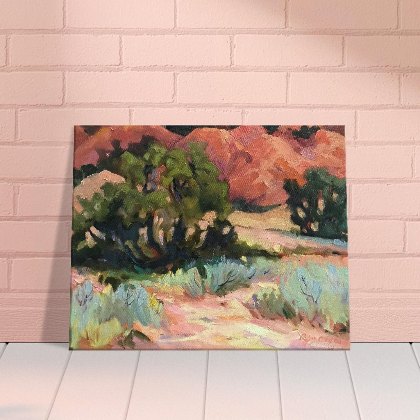 'Mesa at Ghost Ranch' Southwestern Landscape I 16x20 inch Art Print on Canvas I Original Artwork by American Artist Barbara Cleary
