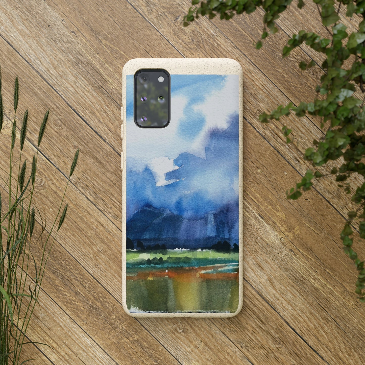 Biodegradable Phone Case with 'Tranquil Mountain View 4' Landscape Original Artwork by Barbara Cleary