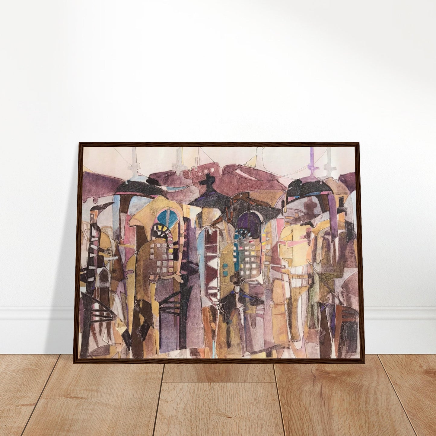 'San Francisco De Asis' Abstract I 24x32 inch Wooden Framed Art Print I Original Artwork by American Artist Barbara Cleary