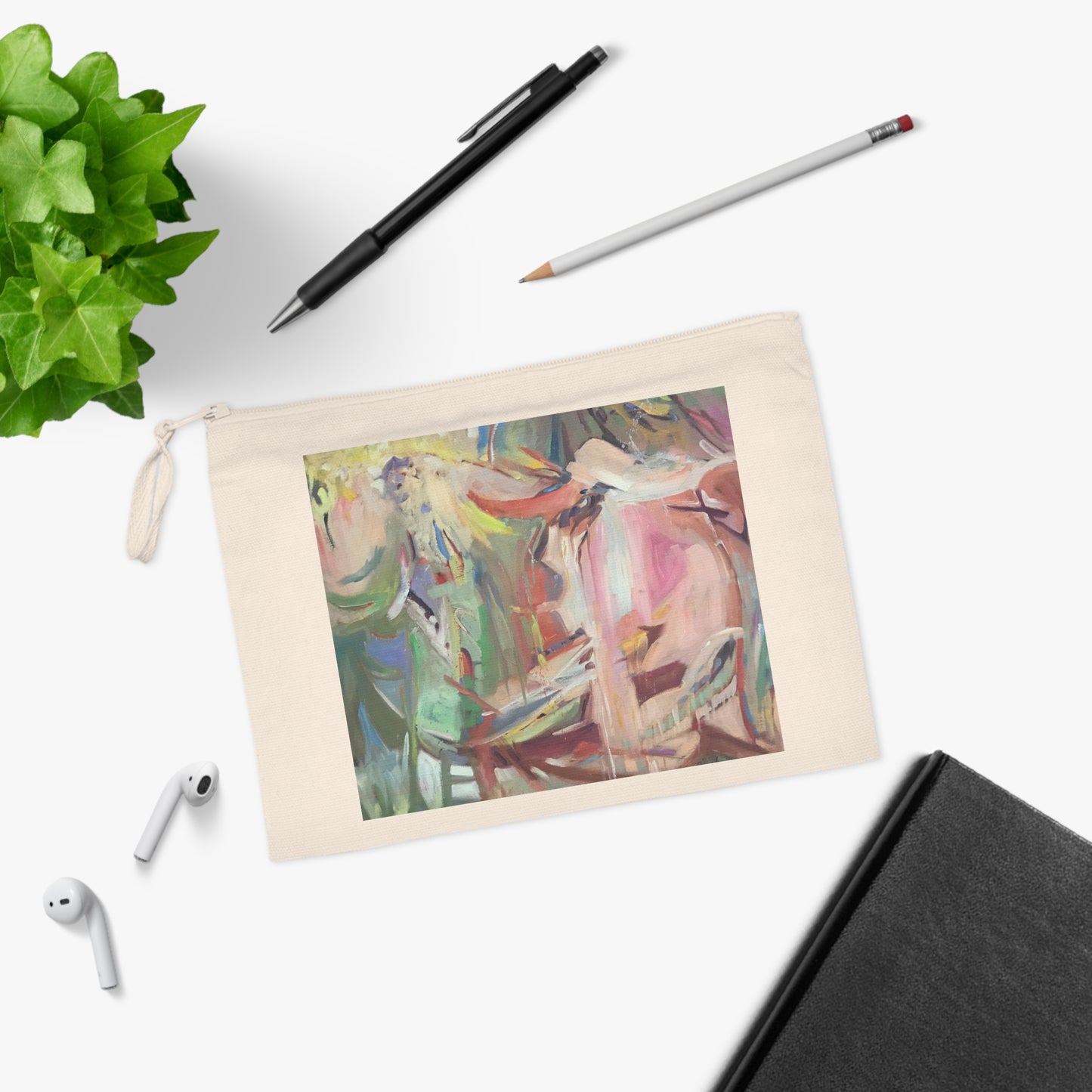 Eco-Friendly Pouch with 'All Seasons' I Original Artwork by American Artist Barbara Cleary | Barbara Cleary Designs