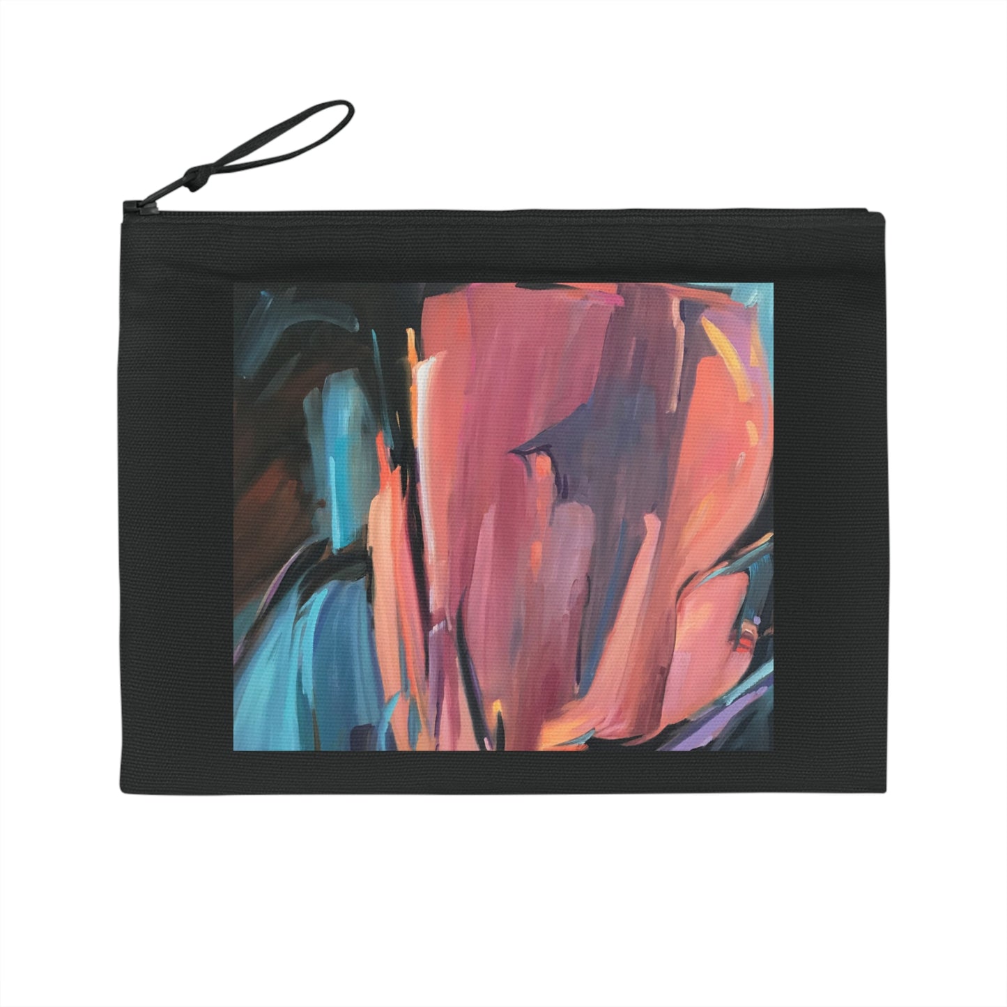 Eco-Friendly Pouch with 'Colorscape' Abstract I Original Artwork by American Artist Barbara Cleary