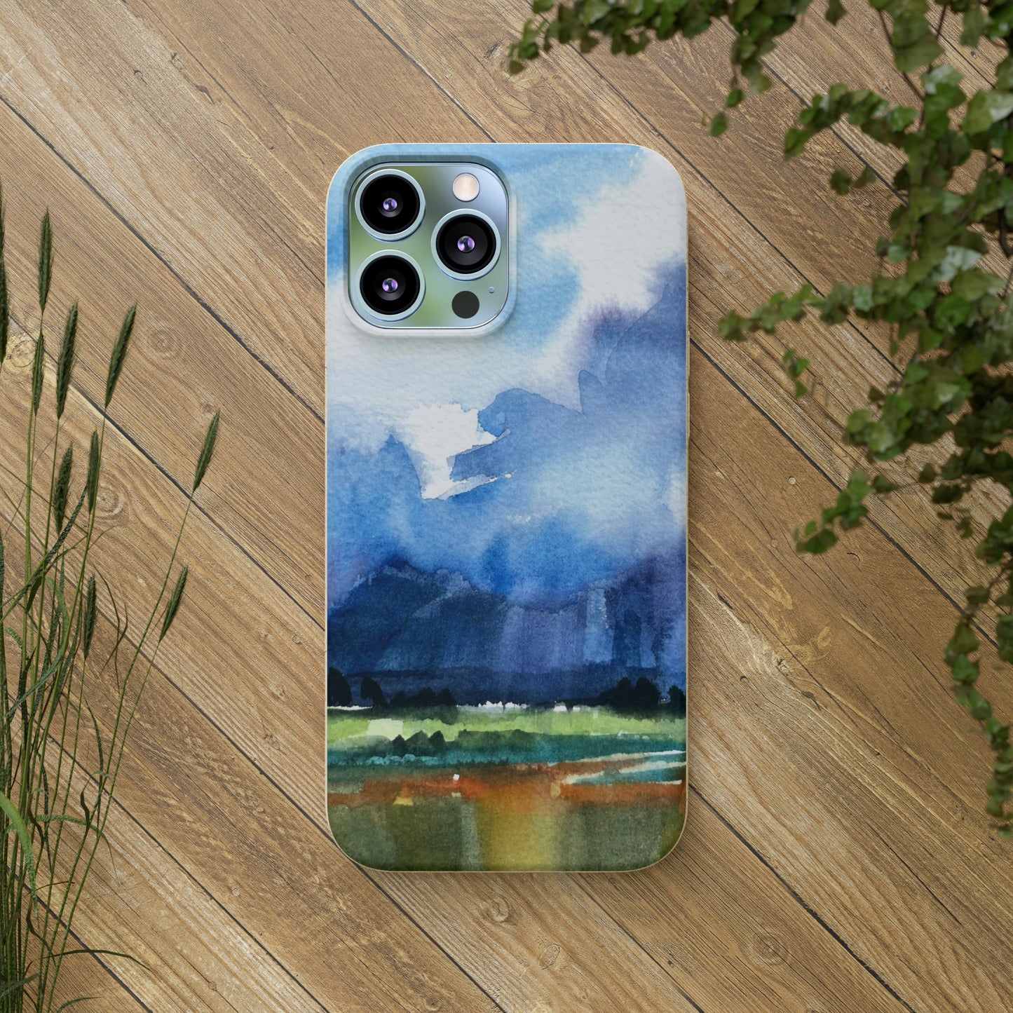 Biodegradable Phone Case with 'Tranquil Mountain View 4' Landscape Original Artwork by Barbara Cleary