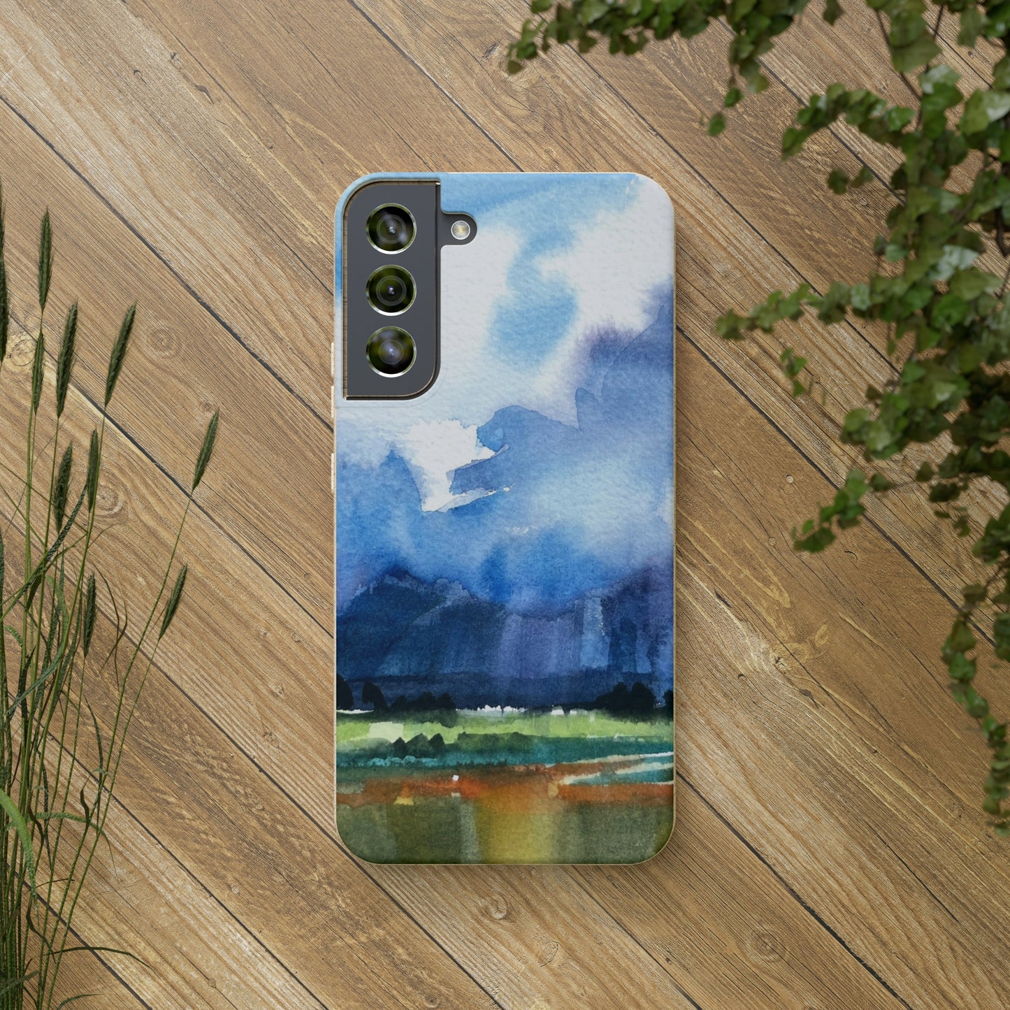 Biodegradable Phone Case with 'Tranquil Mountain View 4' Landscape Original Artwork by Barbara Cleary
