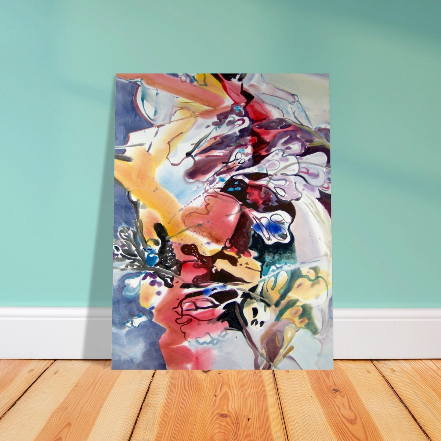 'Floral Fantasy' Abstract I 12x18 inch Museum-Quality Matte Paper Poster I Original Artwork by American Artist Barbara Cleary