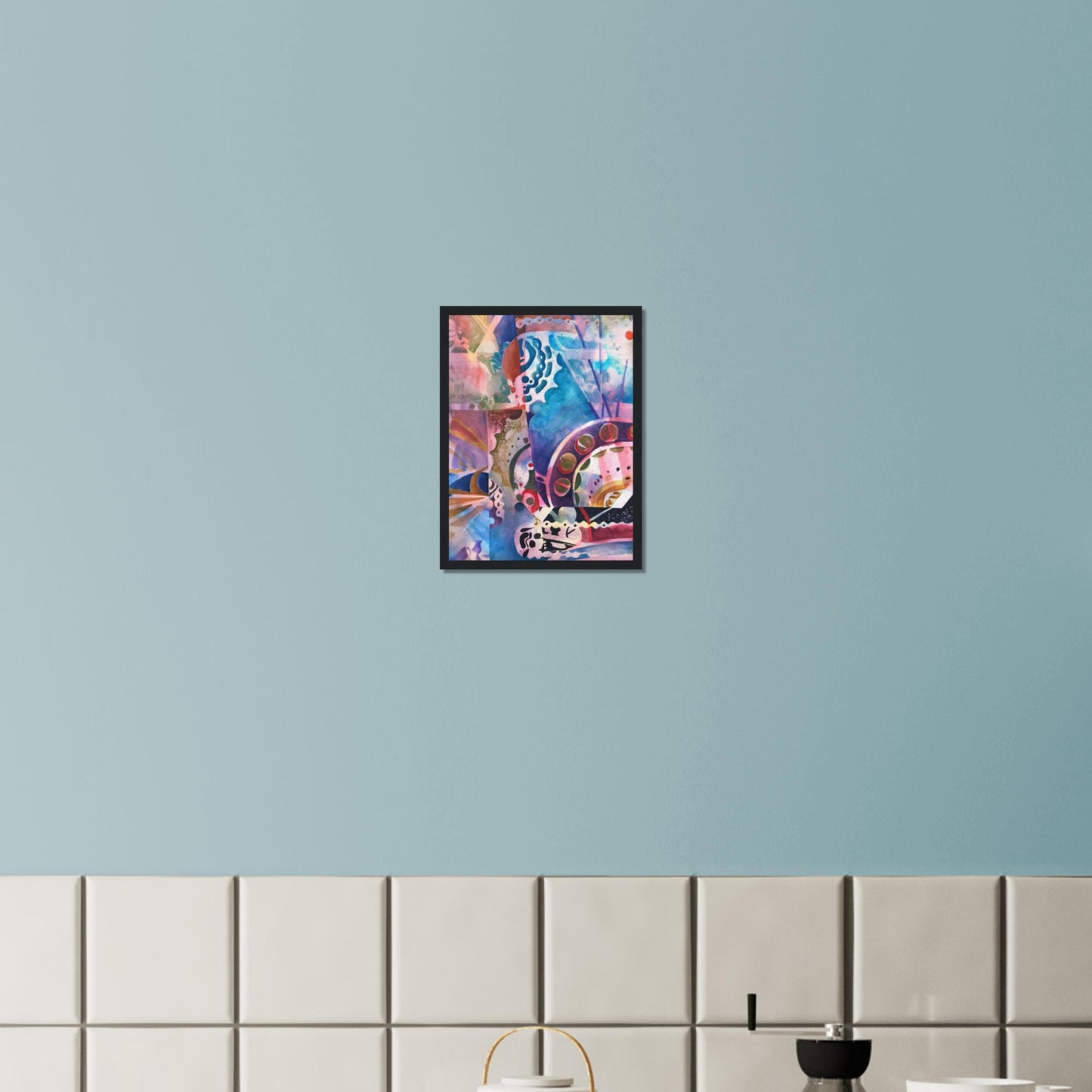 'Kaleidoscope' Abstract I 12x16 inch Wooden Framed Art Print I Original Artwork by American Artist Barbara Cleary